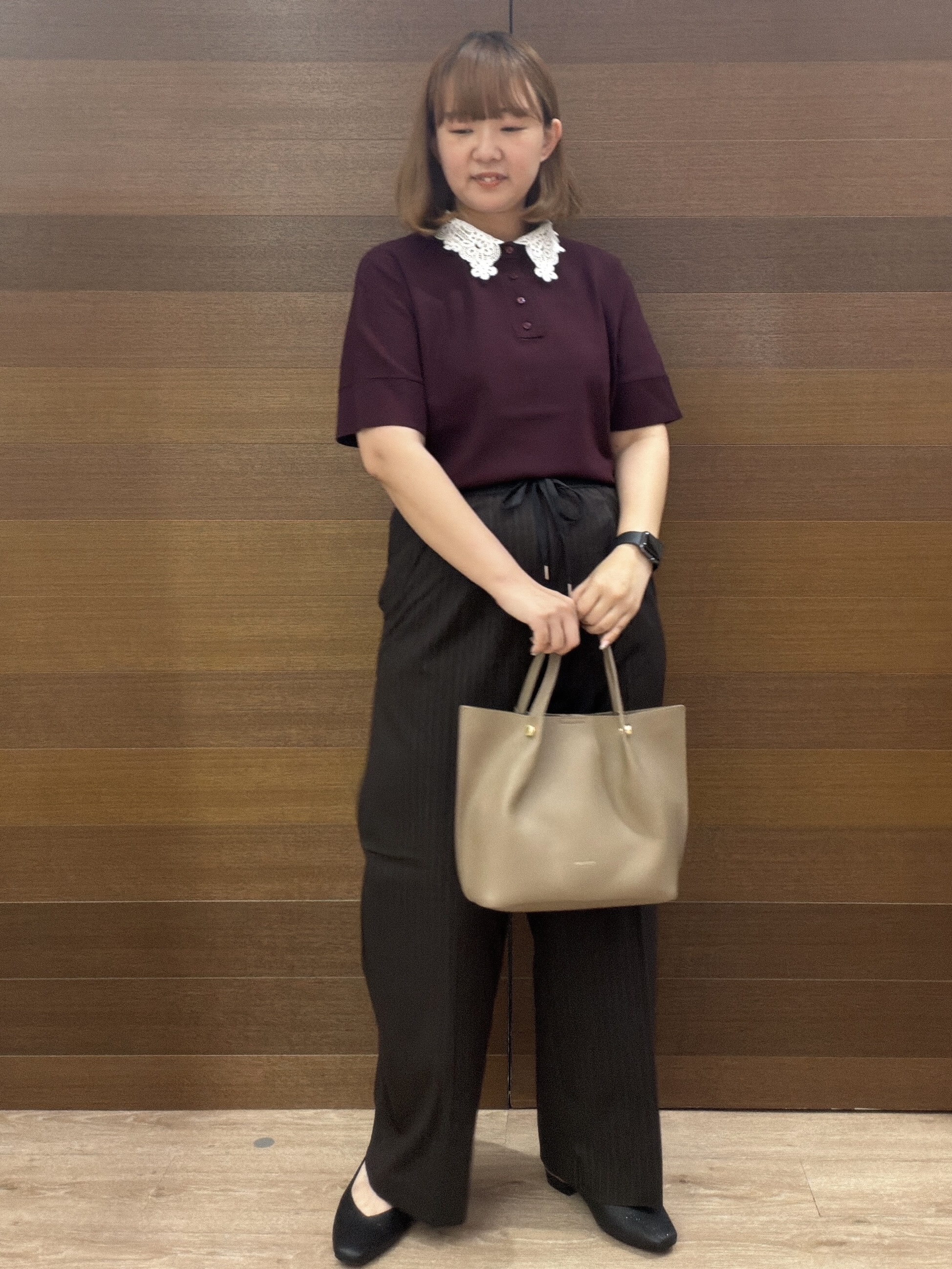 yumeさんの「OPAQUE.CLIP｜2WAY衿ドッキングニット《洗濯機OK》」を使ったコーディネート