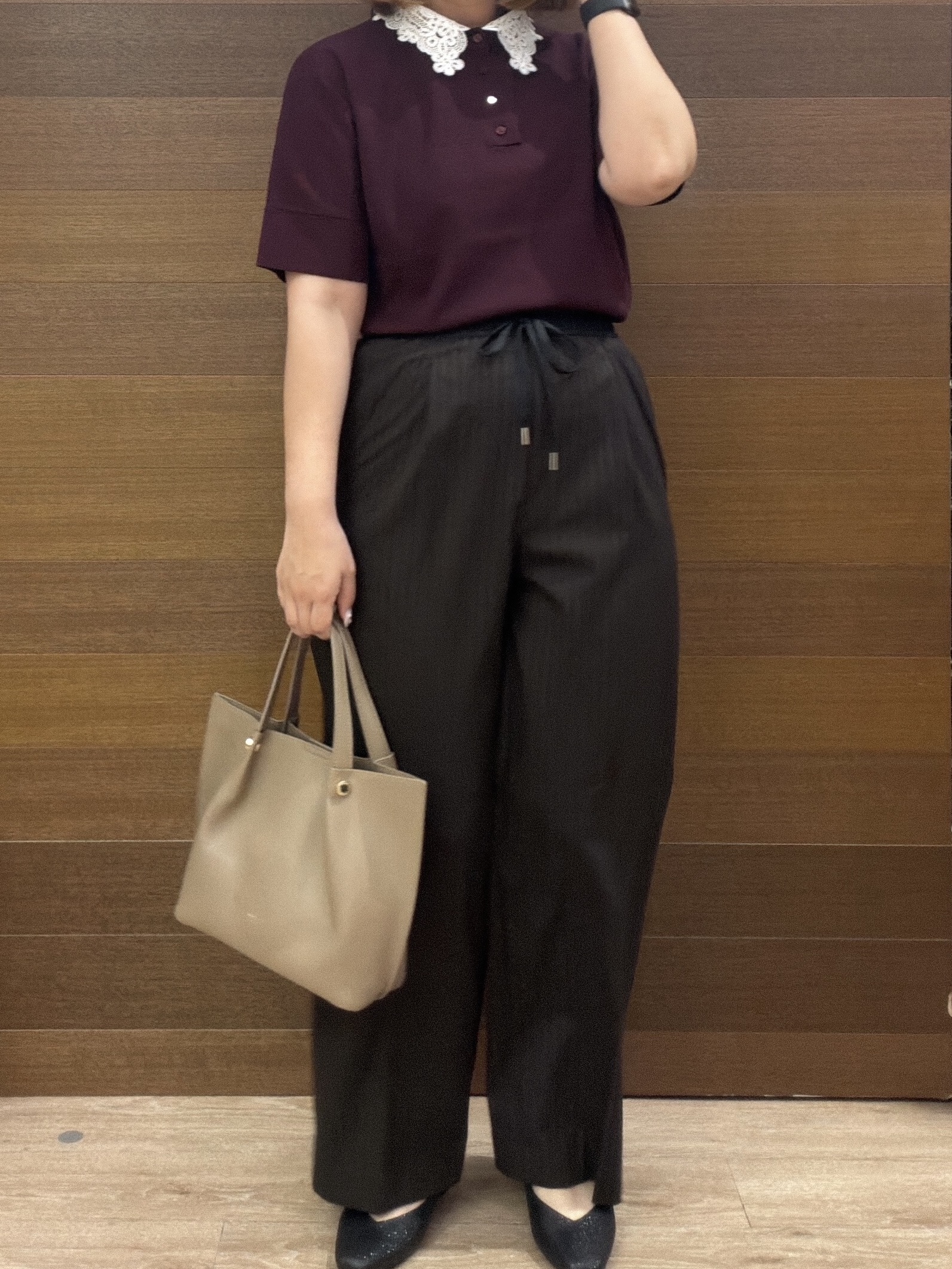 yumeさんの「OPAQUE.CLIP｜2WAY衿ドッキングニット《洗濯機OK》」を使ったコーディネート