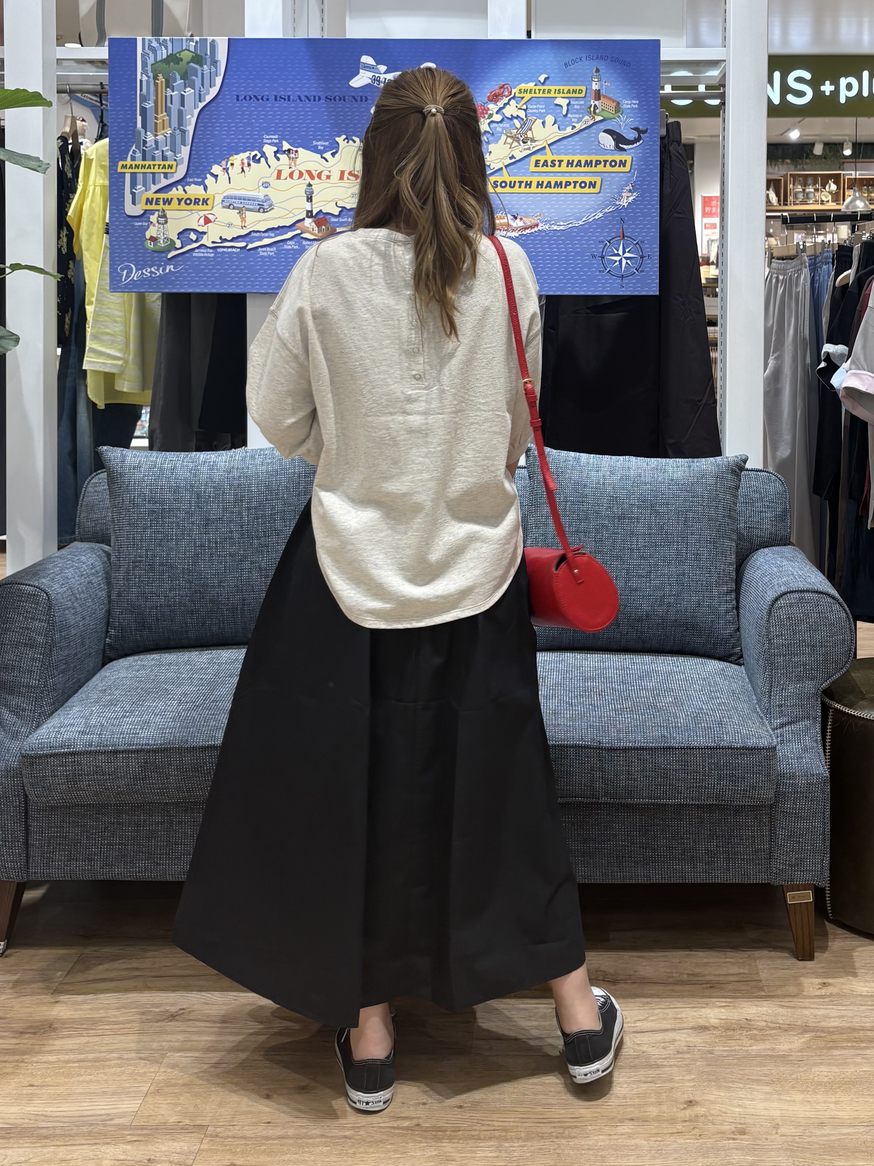 yuinaさんの「Dessin｜バックヘンリーカットソー5分袖」を使ったコーディネート