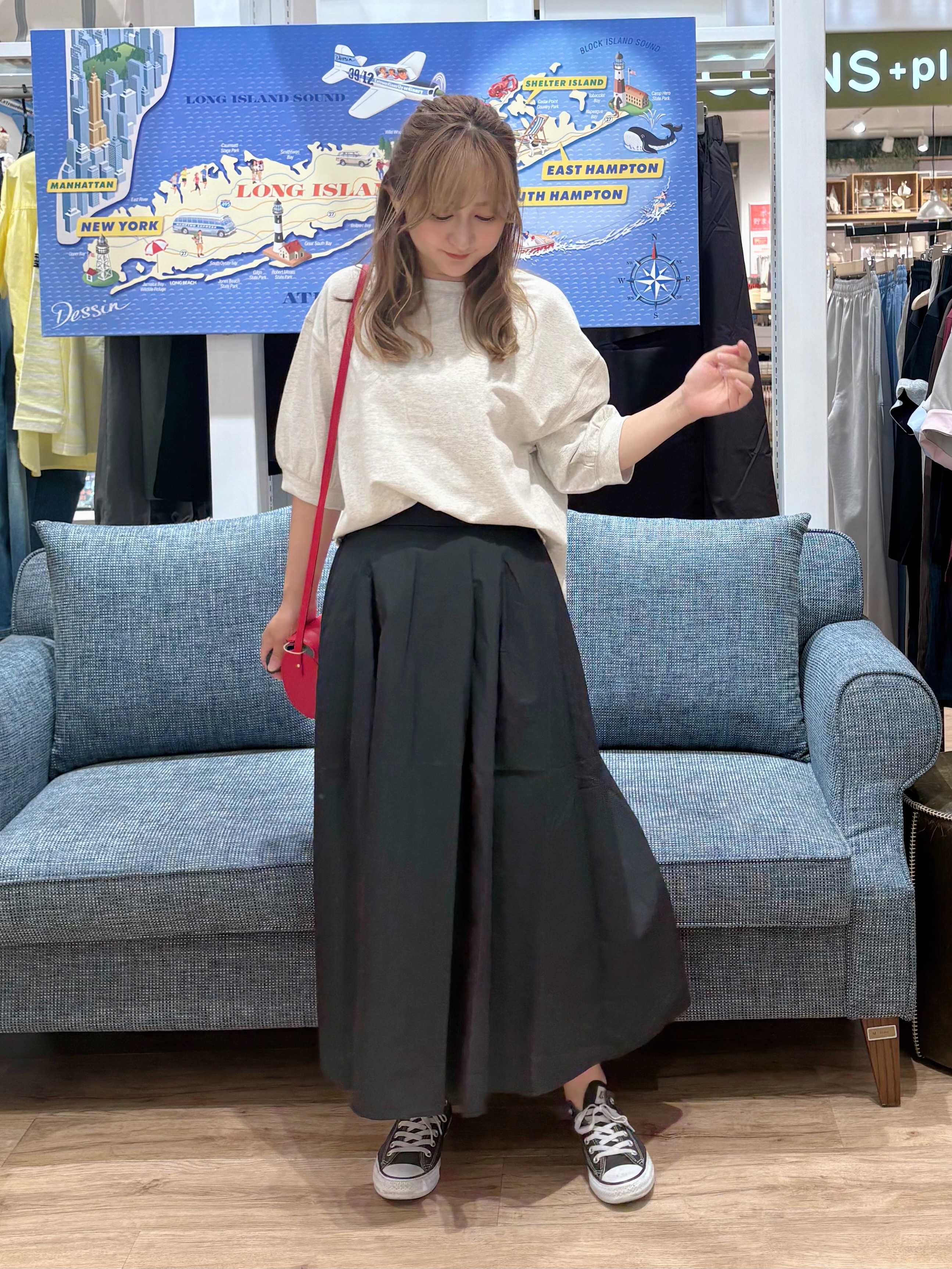 yuinaさんの「Dessin｜バックヘンリーカットソー5分袖」を使ったコーディネート