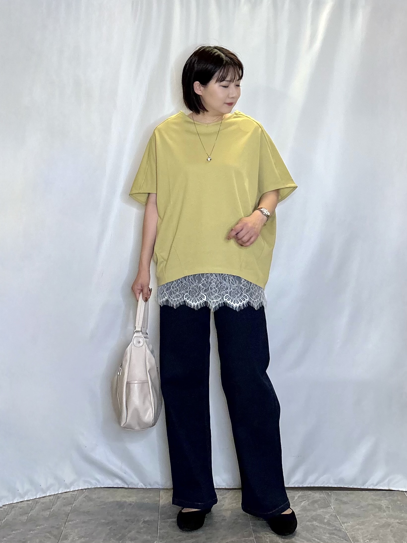 ネリさんの「SHOO･LA･RUE｜【ひんやり/体型カバー】インせず着られる 上品見えのドルマントップス」を使ったコーディネート