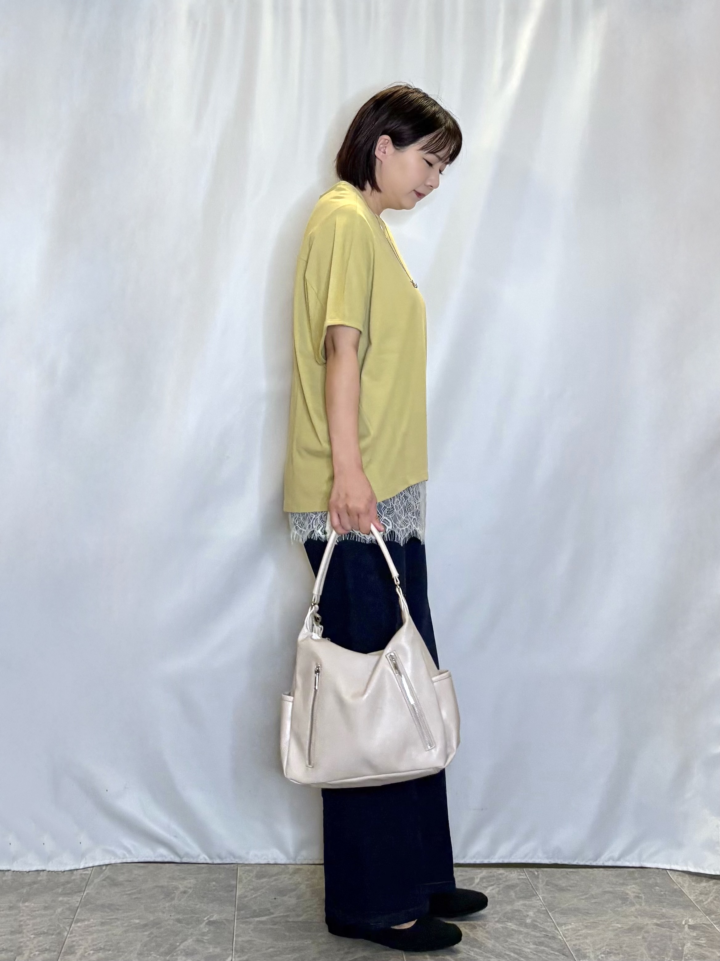 ネリさんの「SHOO･LA･RUE｜【ひんやり/体型カバー】インせず着られる 上品見えのドルマントップス」を使ったコーディネート