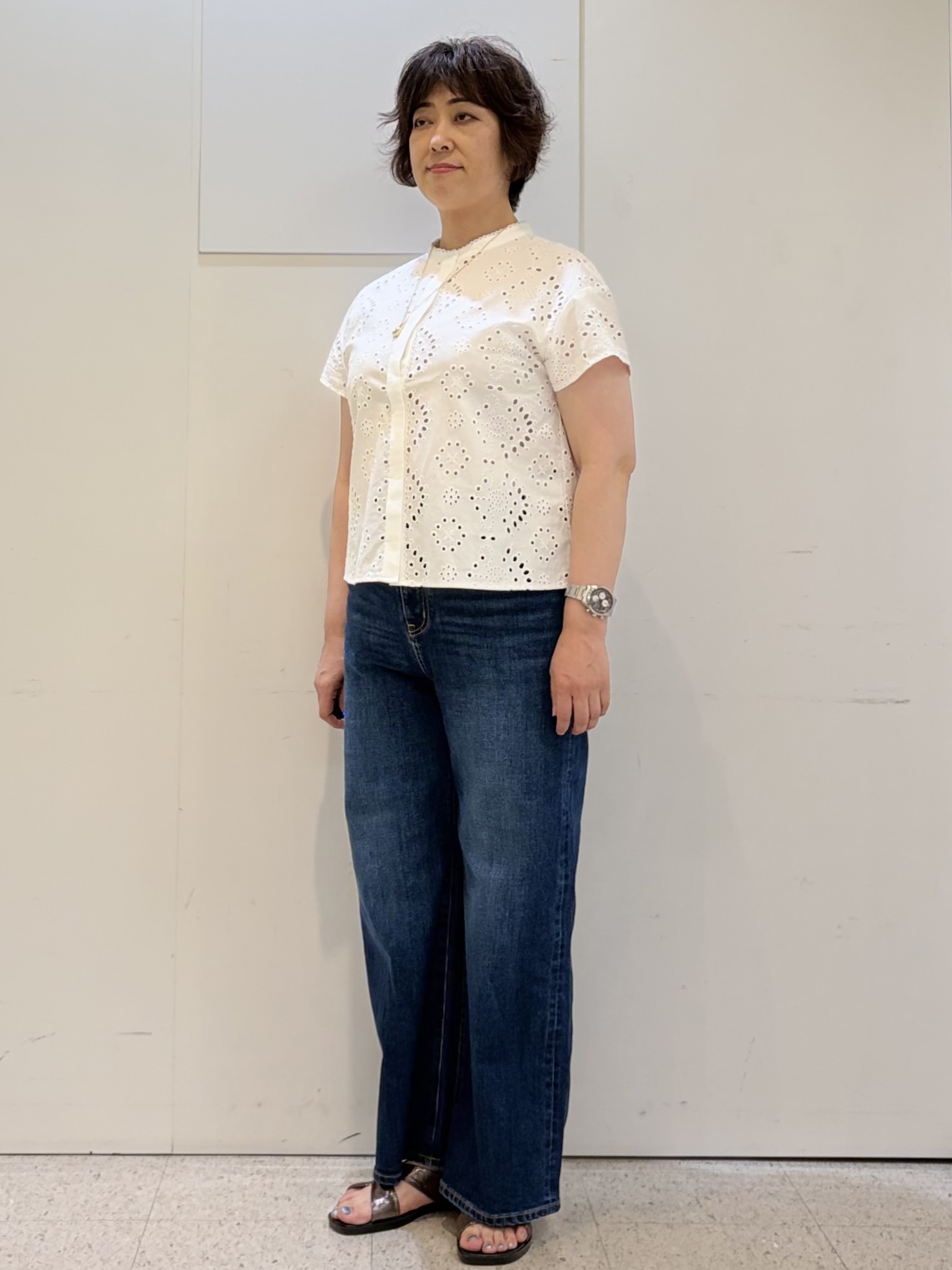 ヤスコさんの「Reflect｜フロントファスナーシアーブルゾン」を使ったコーディネート
