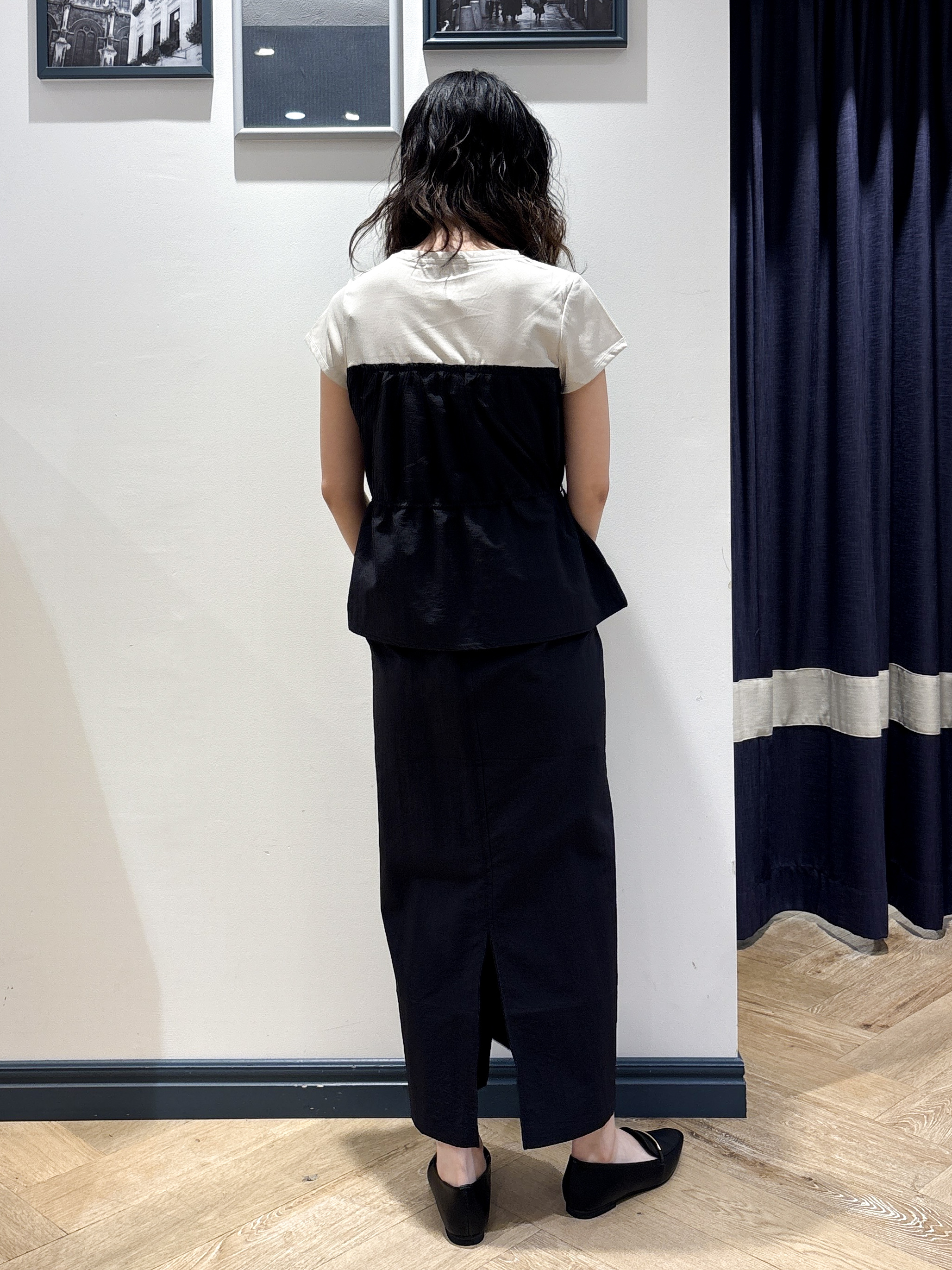 ayakaさんの「grove｜【低身長さんも選べる着丈・洗濯機◎】1枚で旬顔！Tシャツドッキングドロストワンピース」を使ったコーディネート