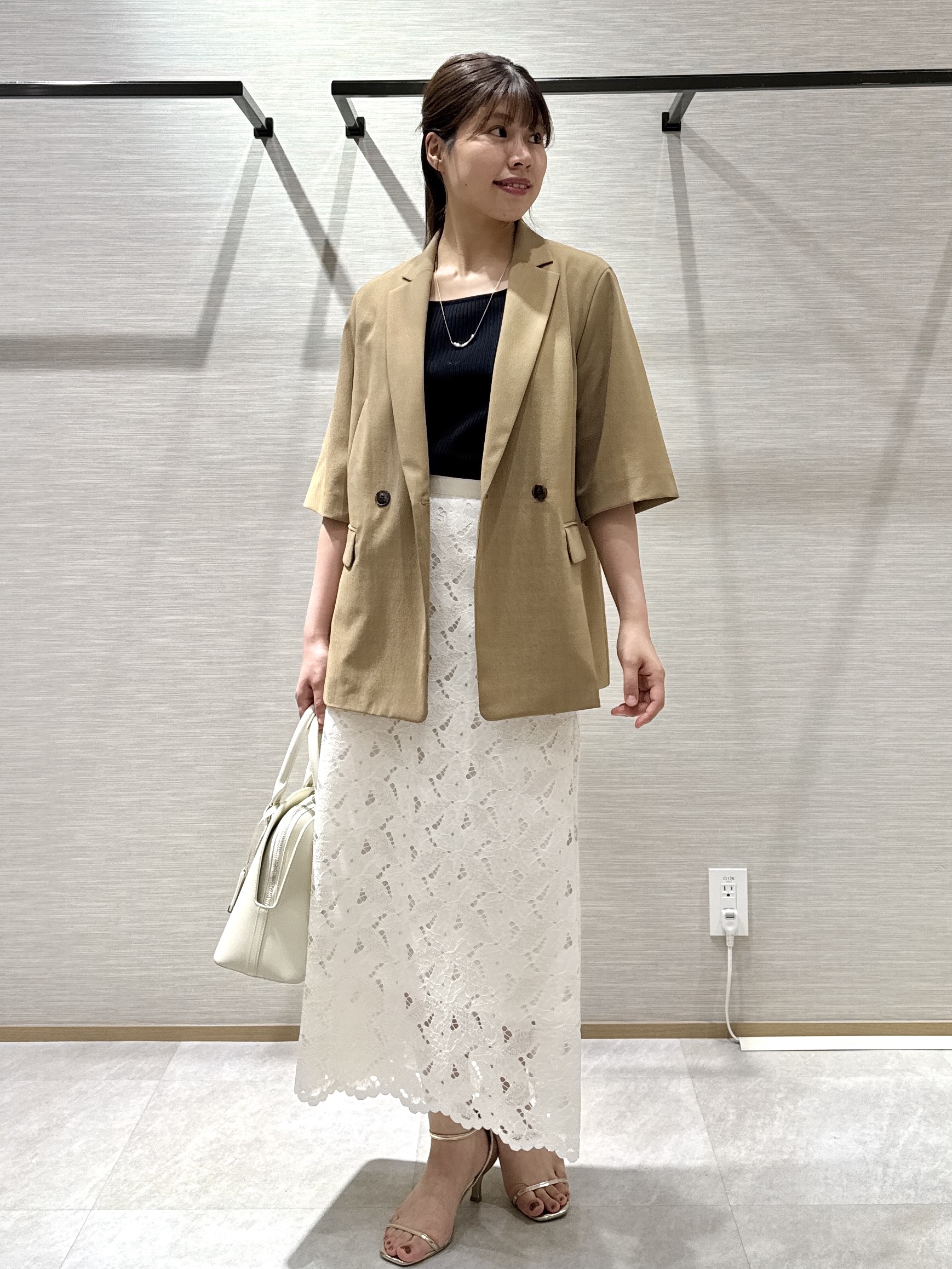nanaさんの「UNTITLED｜【セットアップ可/UVカット/通気性】エアリークール半袖ジャケット」を使ったコーディネート
