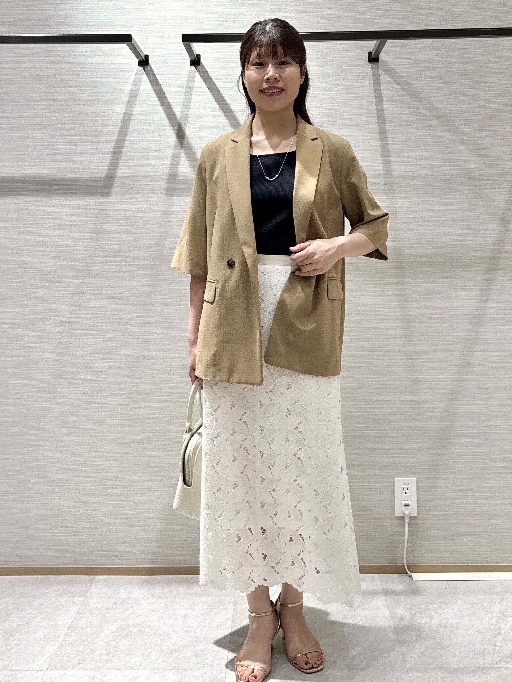 nanaさんの「UNTITLED｜【セットアップ可/UVカット/通気性】エアリークール半袖ジャケット」を使ったコーディネート