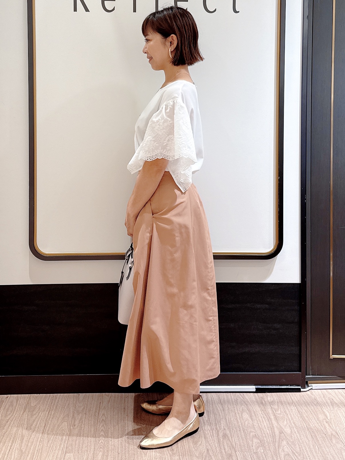nekoさんの「Reflect｜【通勤◎】スカラップレーススリーブ ブラウス」を使ったコーディネート