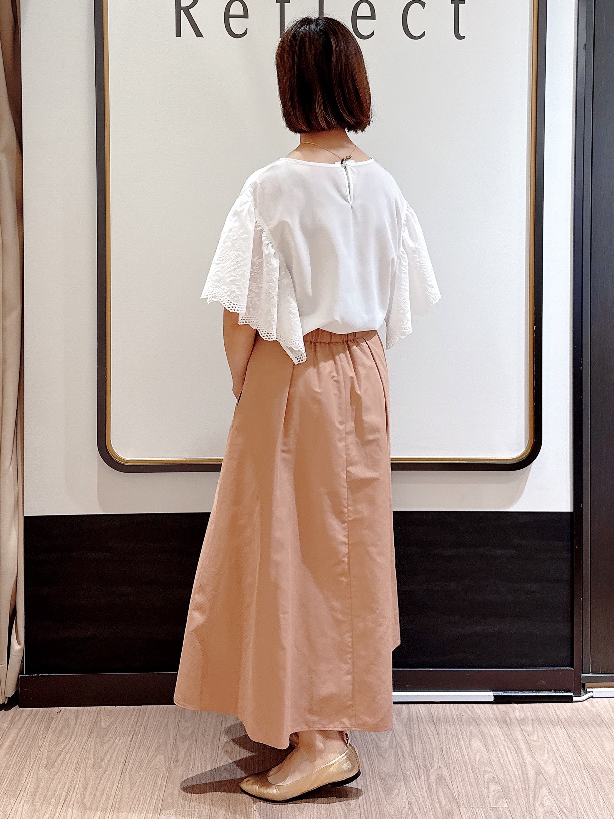 nekoさんの「Reflect｜【通勤◎】スカラップレーススリーブ ブラウス」を使ったコーディネート