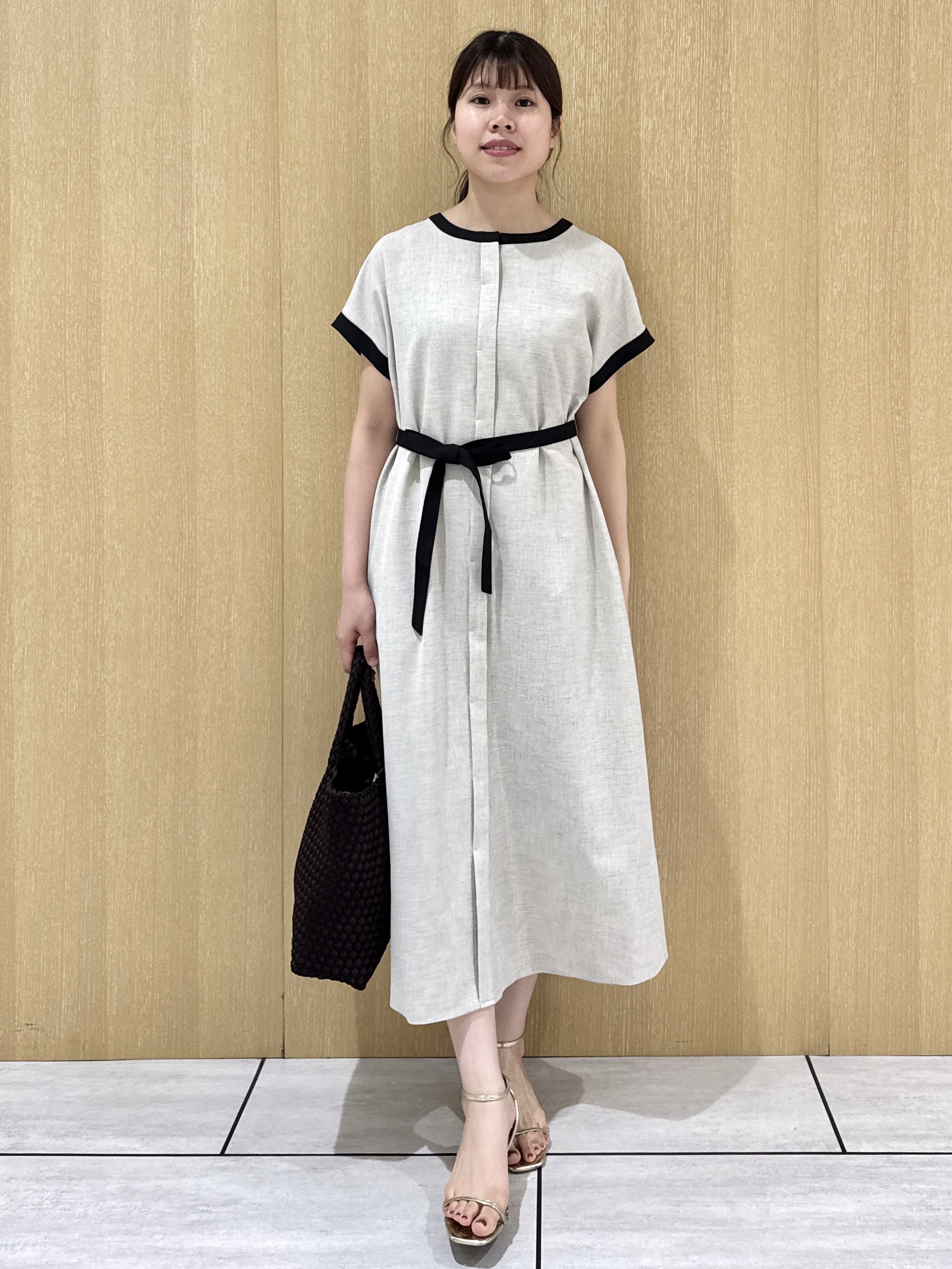 nanaさんの「UNTITLED｜【接触冷感/UVカット/イージーケア】配色ラインワンピース」を使ったコーディネート