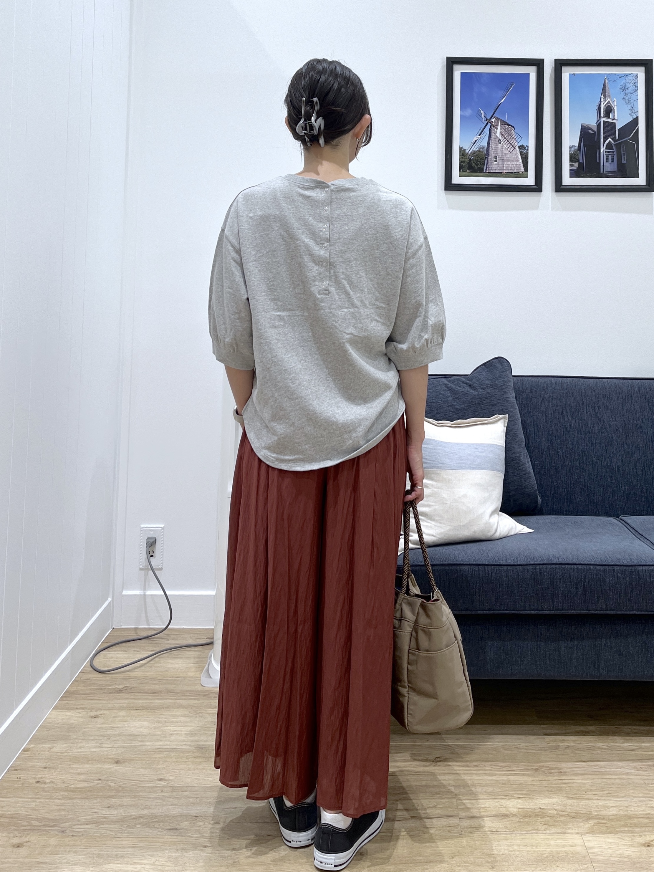 canaさんの「Dessin｜バックヘンリーカットソー5分袖」を使ったコーディネート