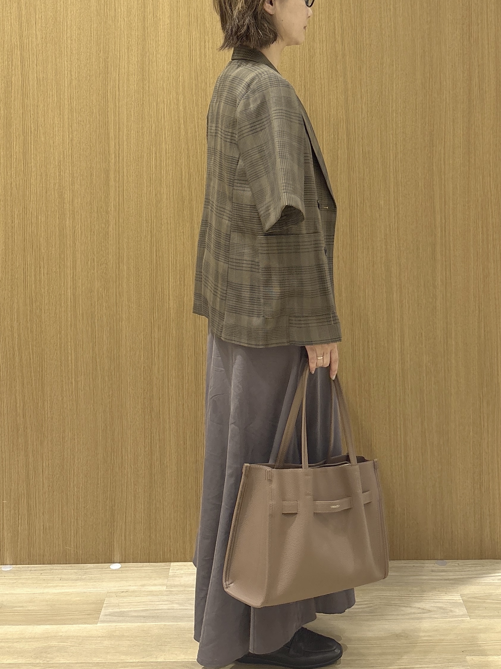 たけねぇさんの「OPAQUE.CLIP｜メッシュテーラードジャケット／チェック柄アソート【洗濯機OK】」を使ったコーディネート