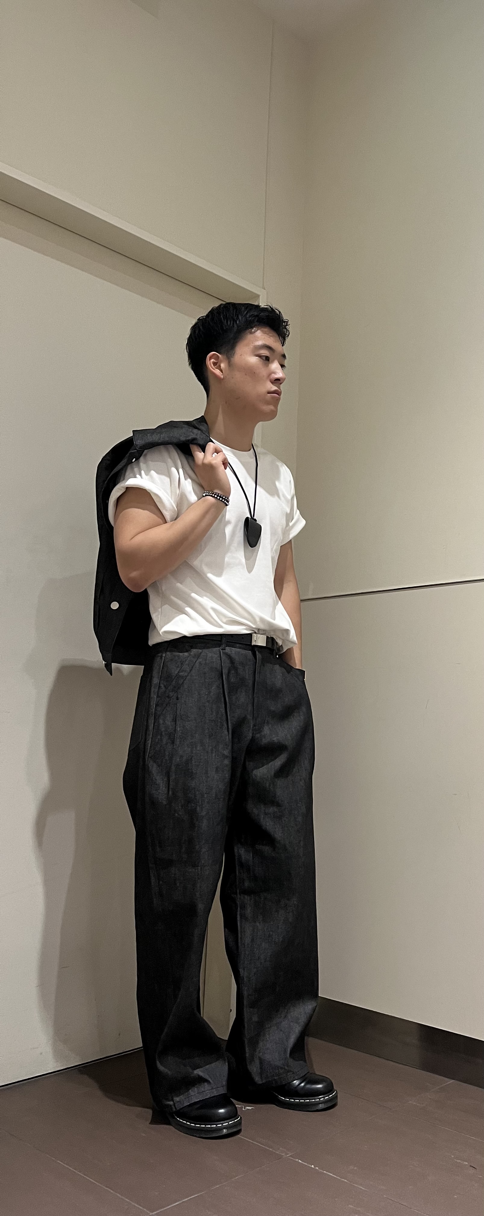 RITSUKIさんの「tk.TAKEO KIKUCHI｜【色褪せしにくいデニム/セットアップ対応可】Comfy Fadeless Denim Seriesデ」を使ったコーディネート