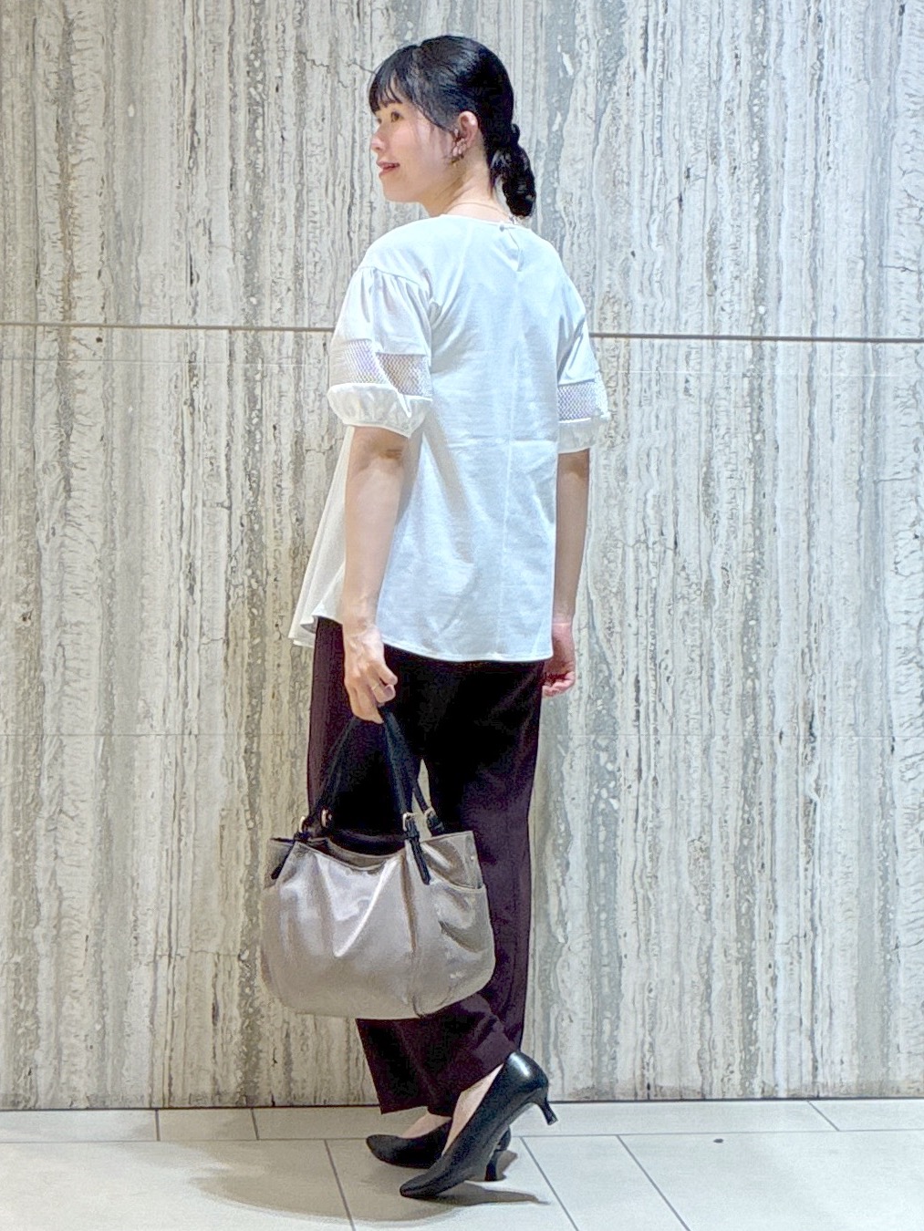  beni_gingerさんの「Reflect｜メッシュ切り替えスリーブトップス」を使ったコーディネート