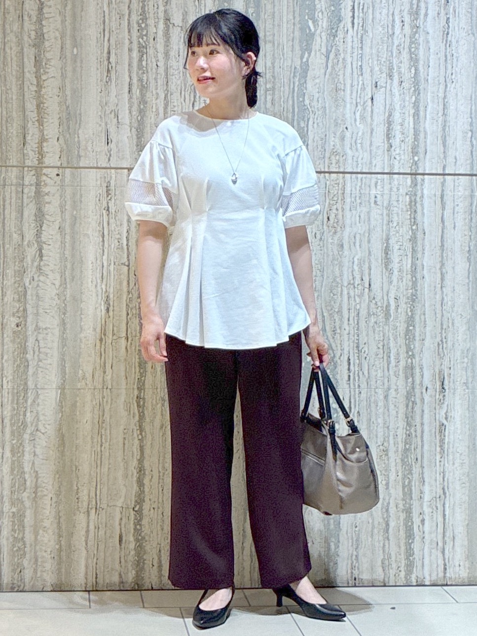  beni_gingerさんの「Reflect｜メッシュ切り替えスリーブトップス」を使ったコーディネート