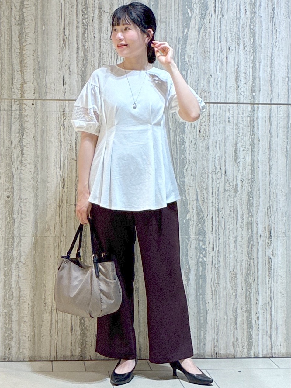  beni_gingerさんの「Reflect｜メッシュ切り替えスリーブトップス」を使ったコーディネート