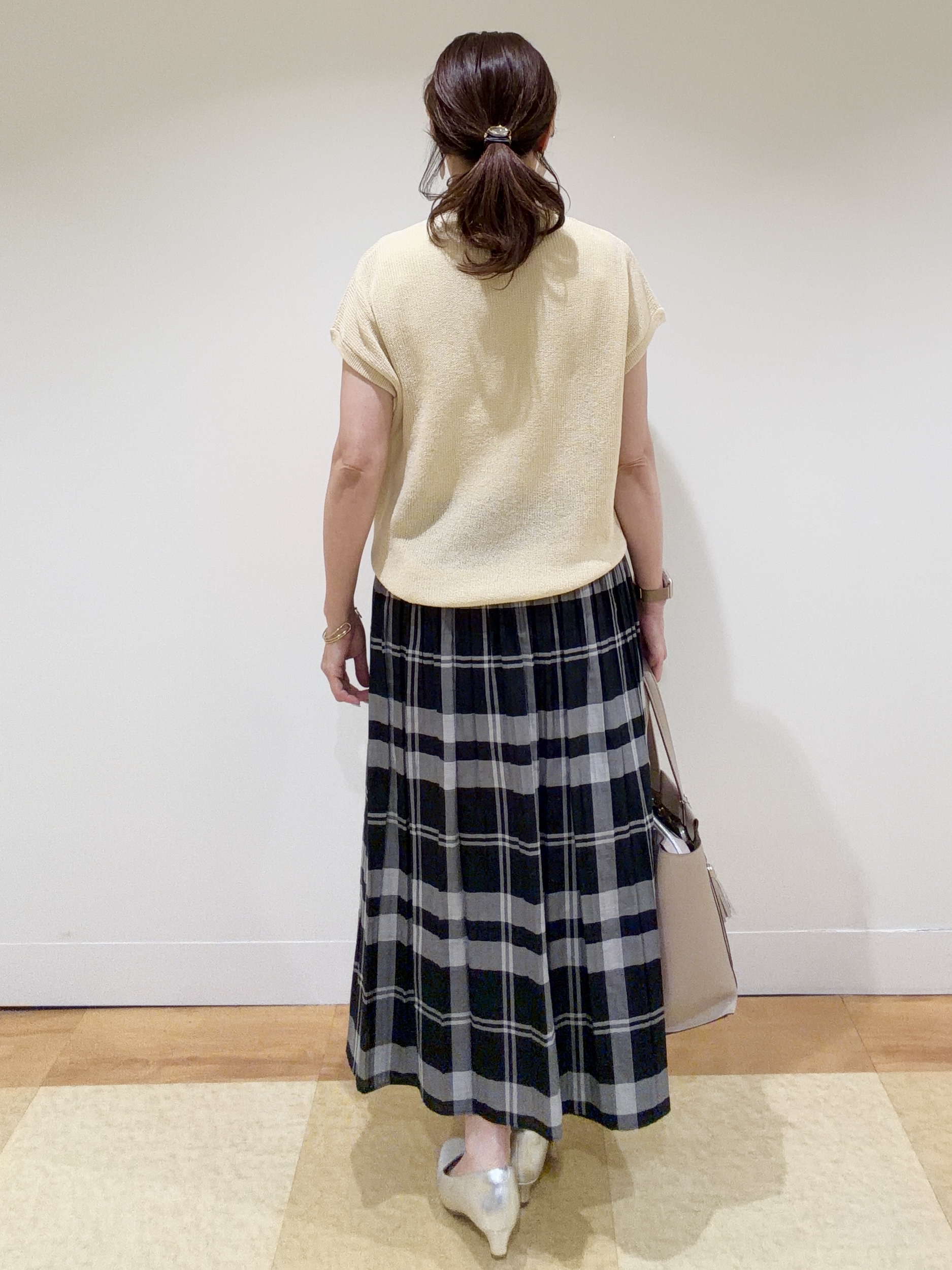 ayaさんの「Reflect｜【レイヤードにおすすめ◎】畦編みフレンチスリーブトップス」を使ったコーディネート