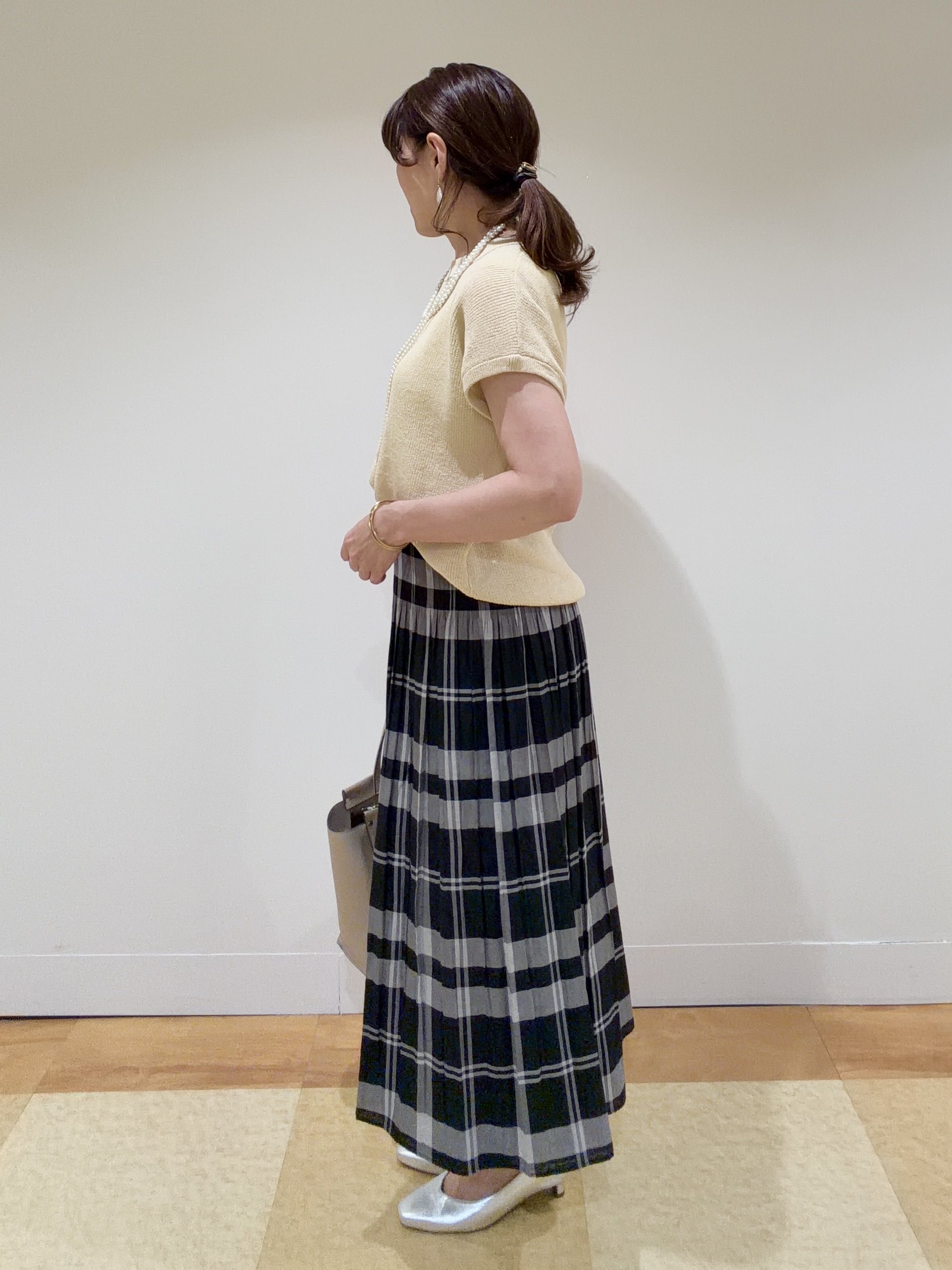 ayaさんの「Reflect｜【レイヤードにおすすめ◎】畦編みフレンチスリーブトップス」を使ったコーディネート