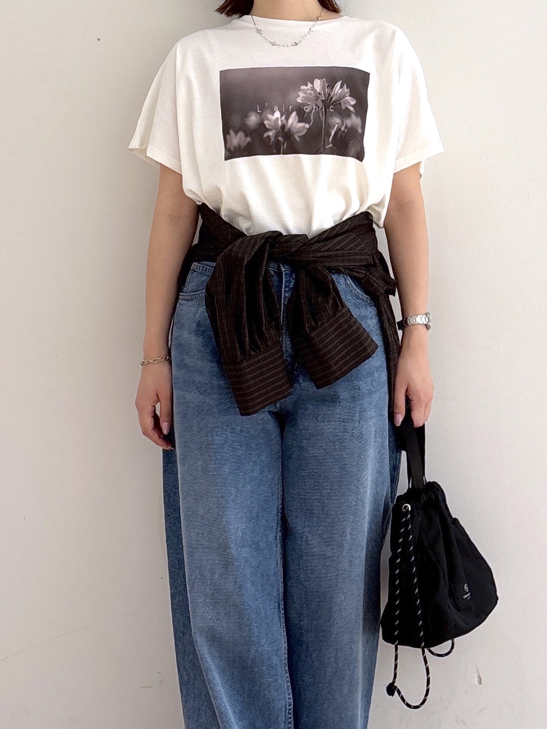 mireiさんの「OPAQUE.CLIP｜フォトプリントTシャツ【洗濯機OK】」を使ったコーディネート
