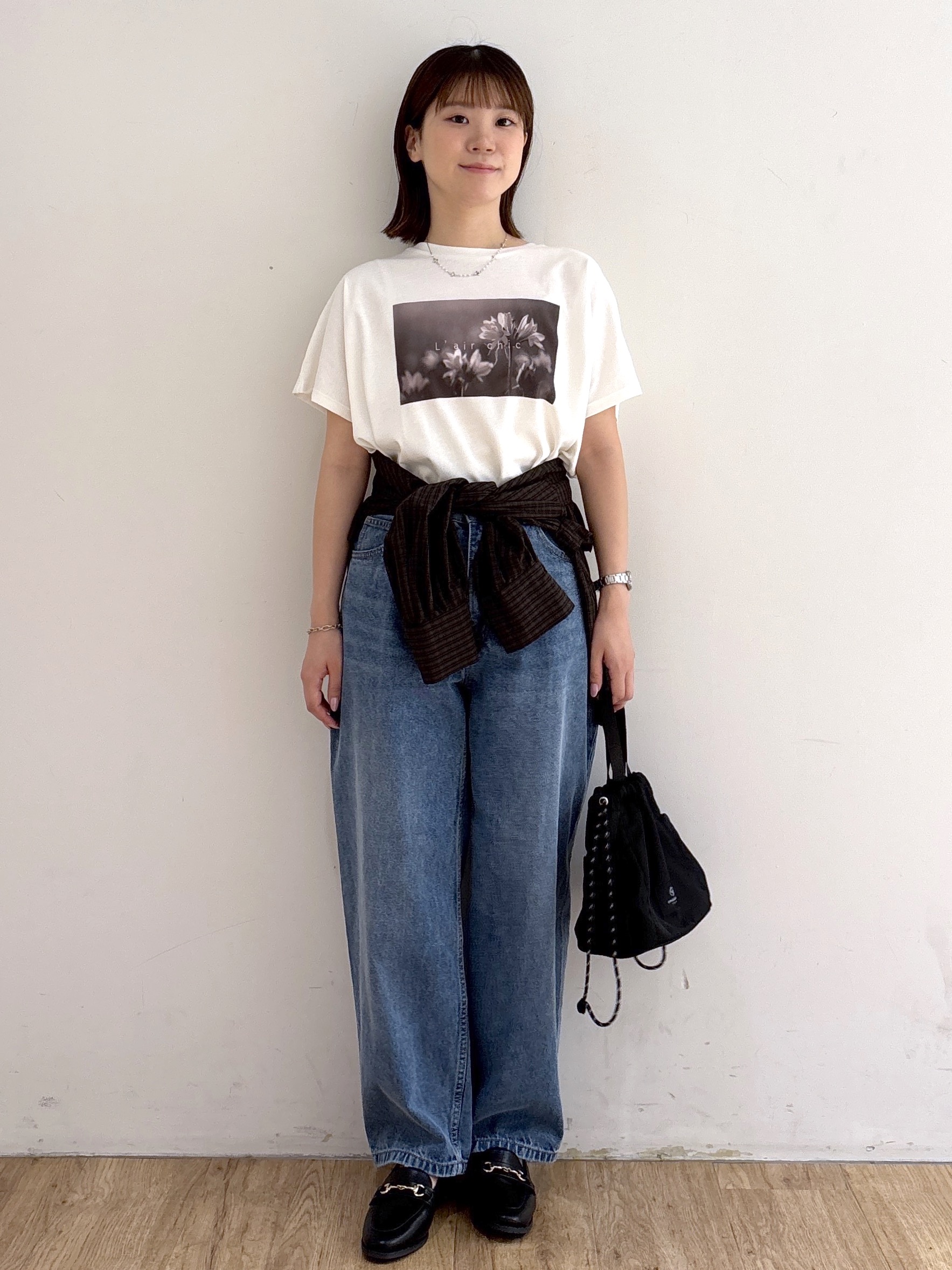 mireiさんの「OPAQUE.CLIP｜フォトプリントTシャツ【洗濯機OK】」を使ったコーディネート