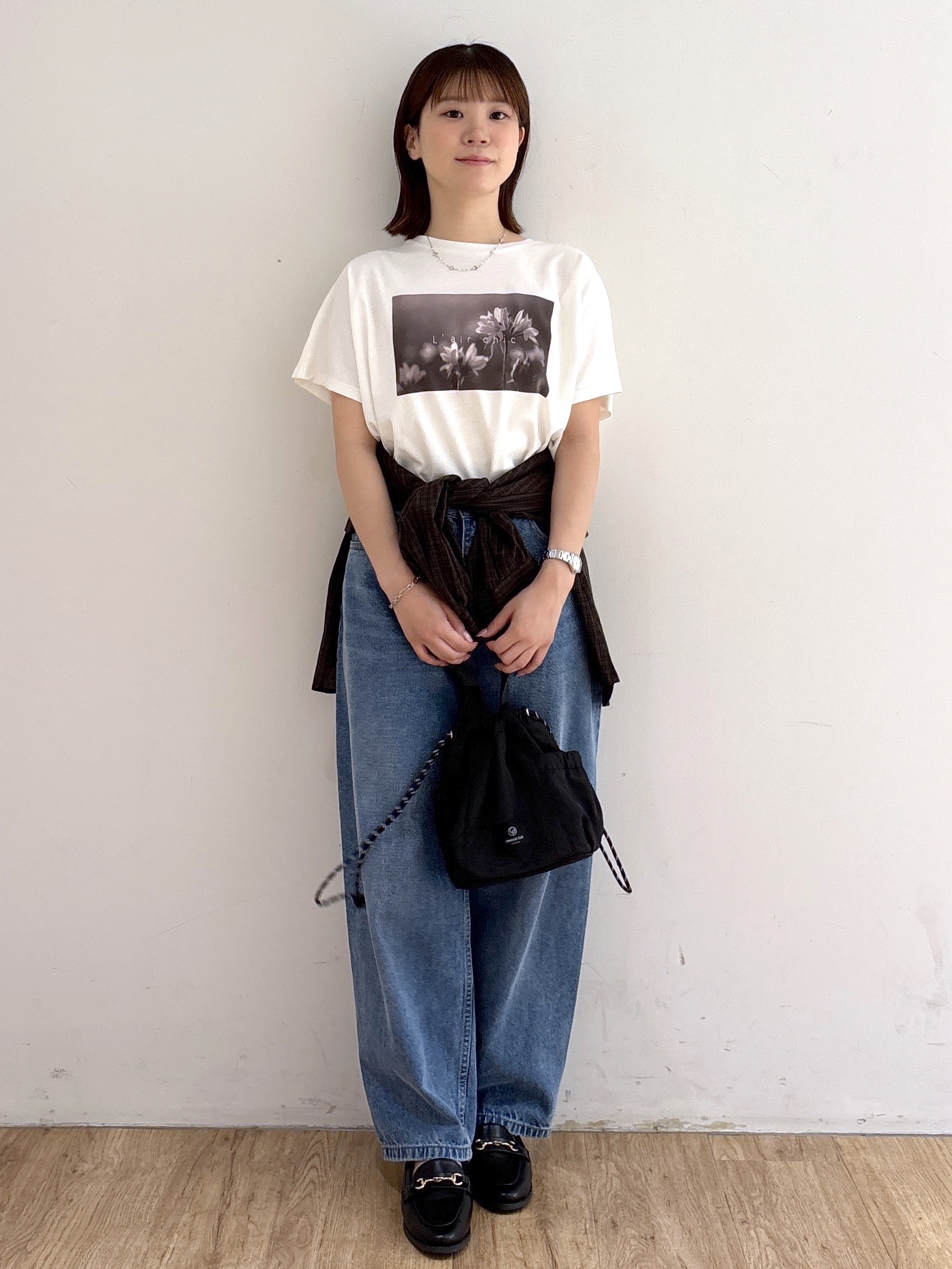 mireiさんの「OPAQUE.CLIP｜フォトプリントTシャツ【洗濯機OK】」を使ったコーディネート