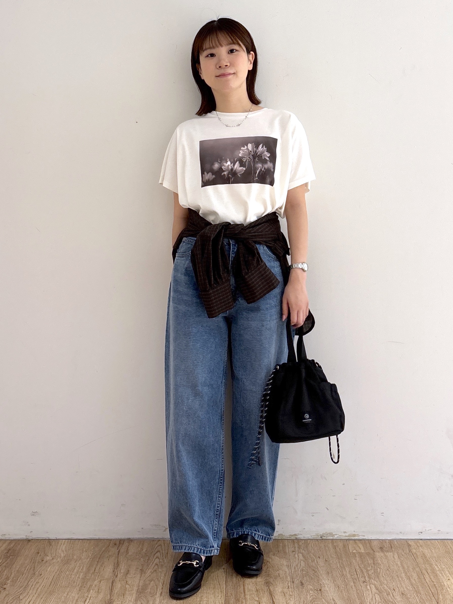 mireiさんの「OPAQUE.CLIP｜フォトプリントTシャツ【洗濯機OK】」を使ったコーディネート