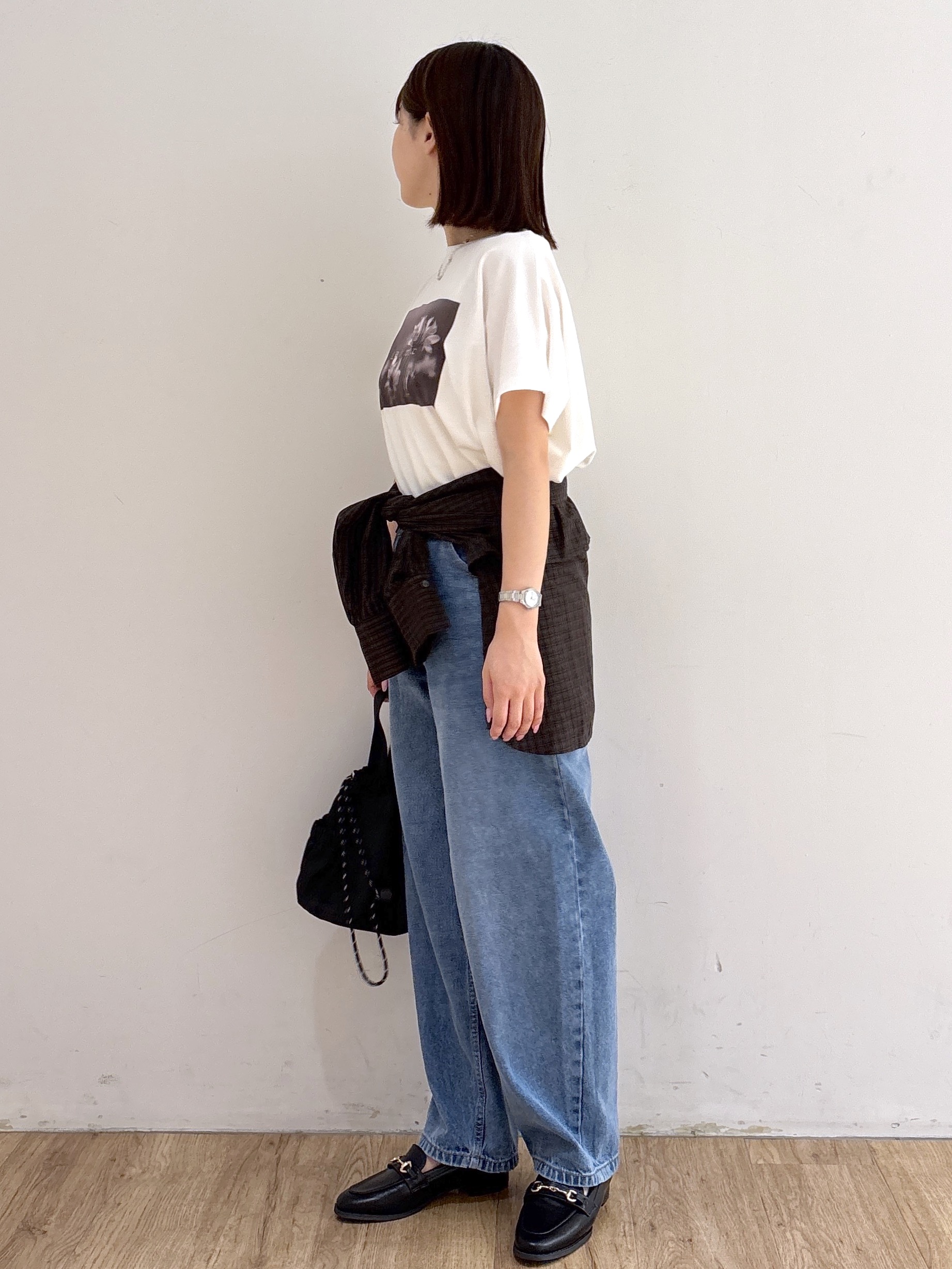 mireiさんの「OPAQUE.CLIP｜フォトプリントTシャツ【洗濯機OK】」を使ったコーディネート