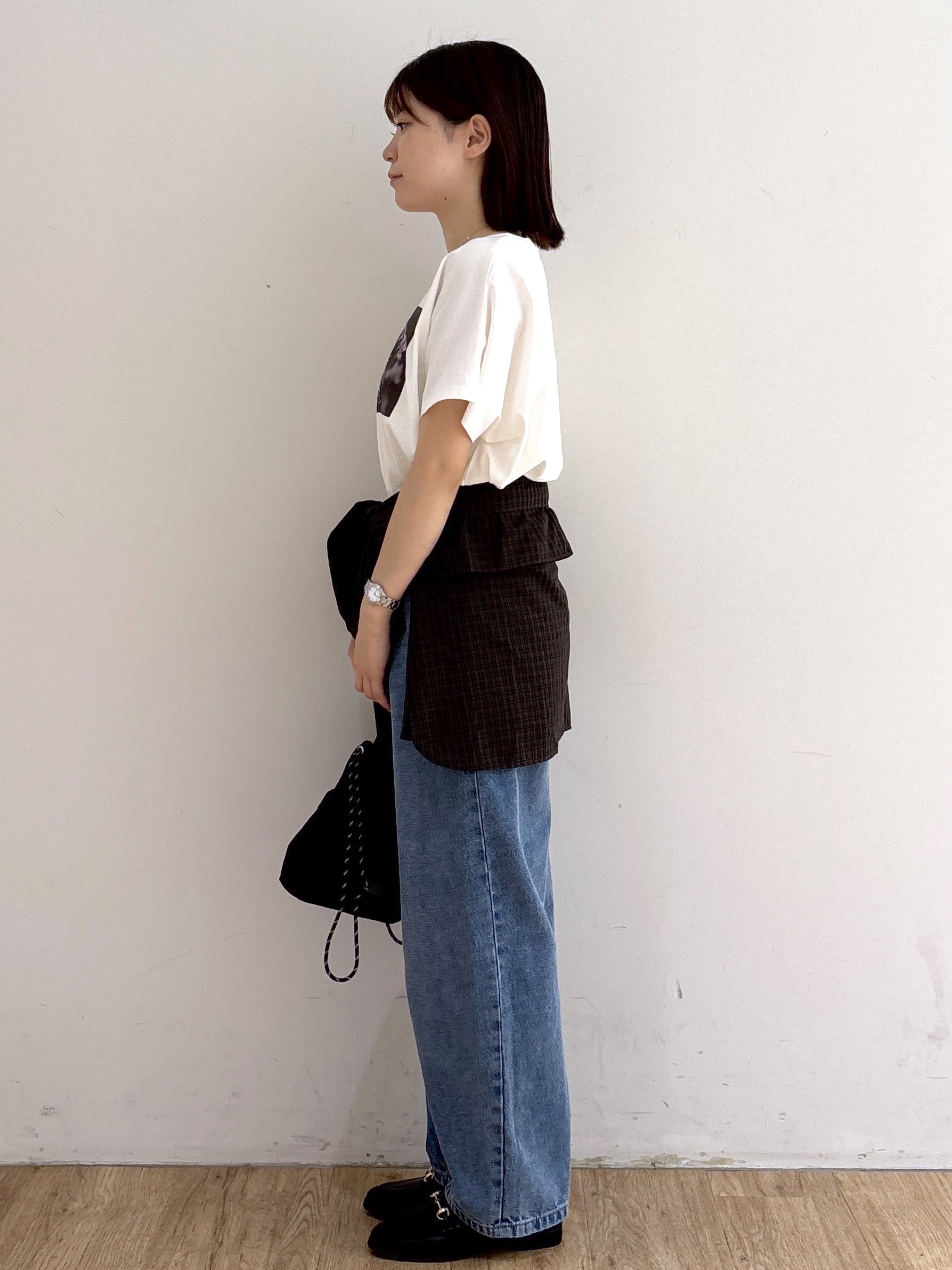 mireiさんの「OPAQUE.CLIP｜フォトプリントTシャツ【洗濯機OK】」を使ったコーディネート