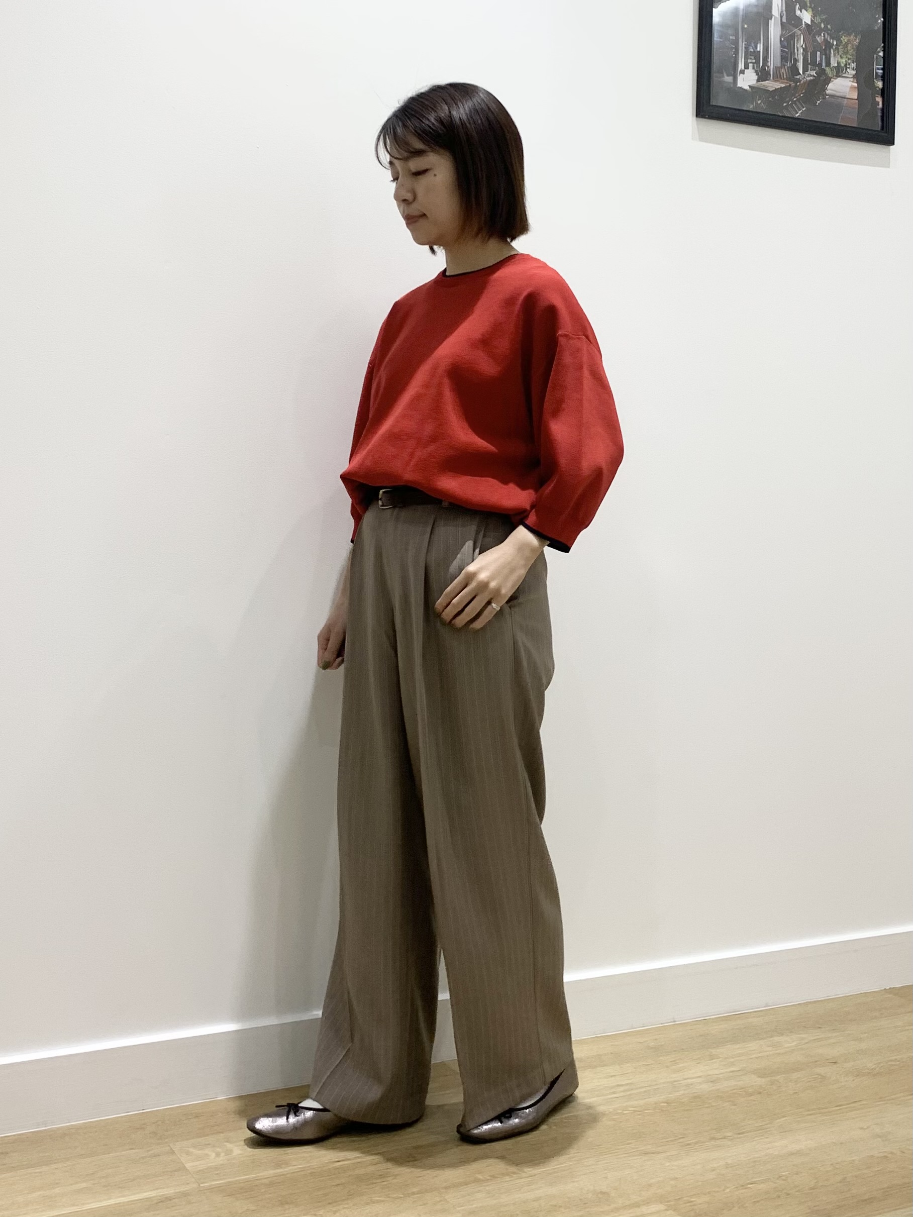 IMARIさんの「Dessin｜ピンストライプストレートパンツ」を使ったコーディネート