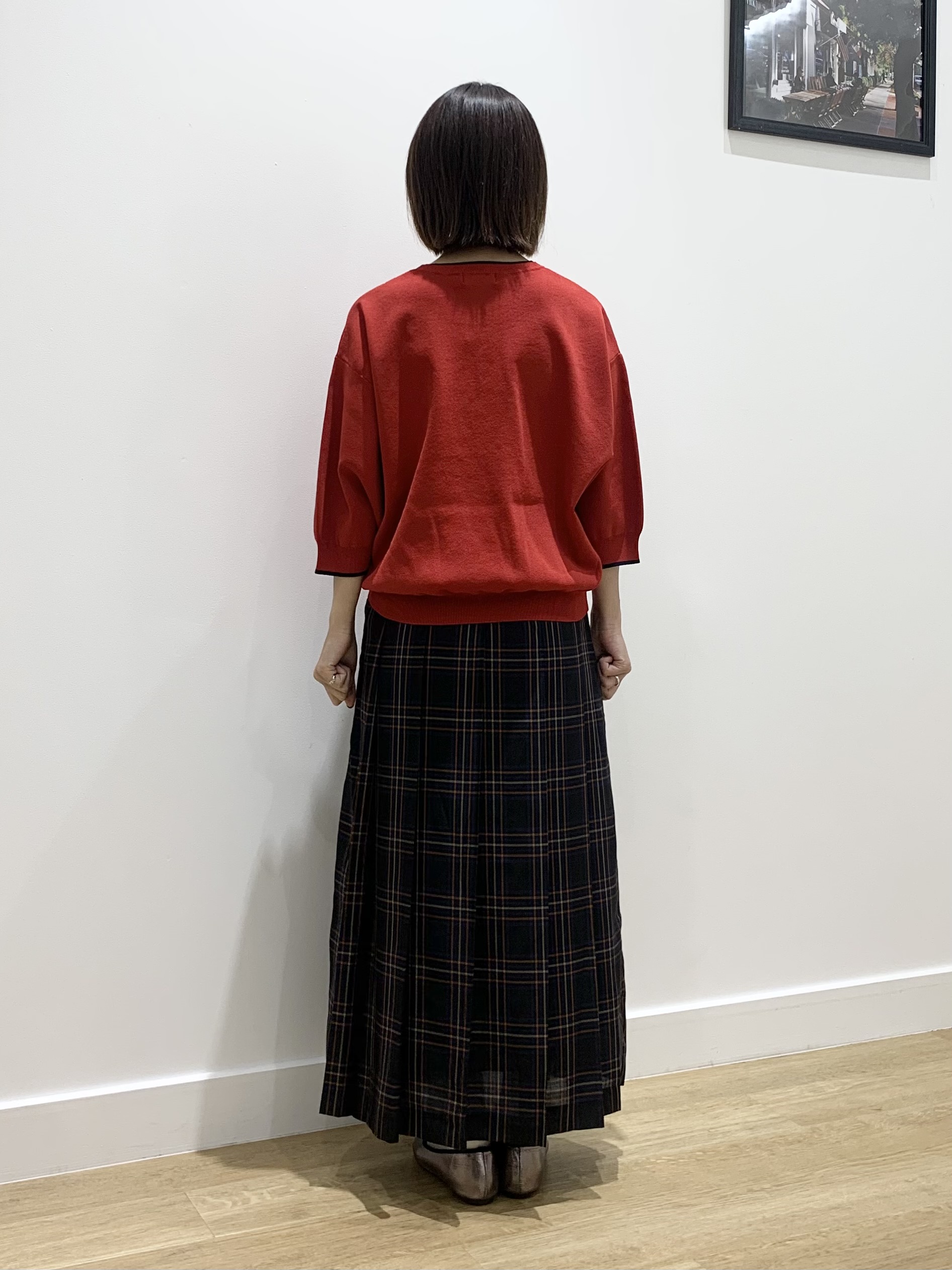 IMARIさんの「Dessin｜【セットアップ可】シアーチェック プリーツスカート」を使ったコーディネート