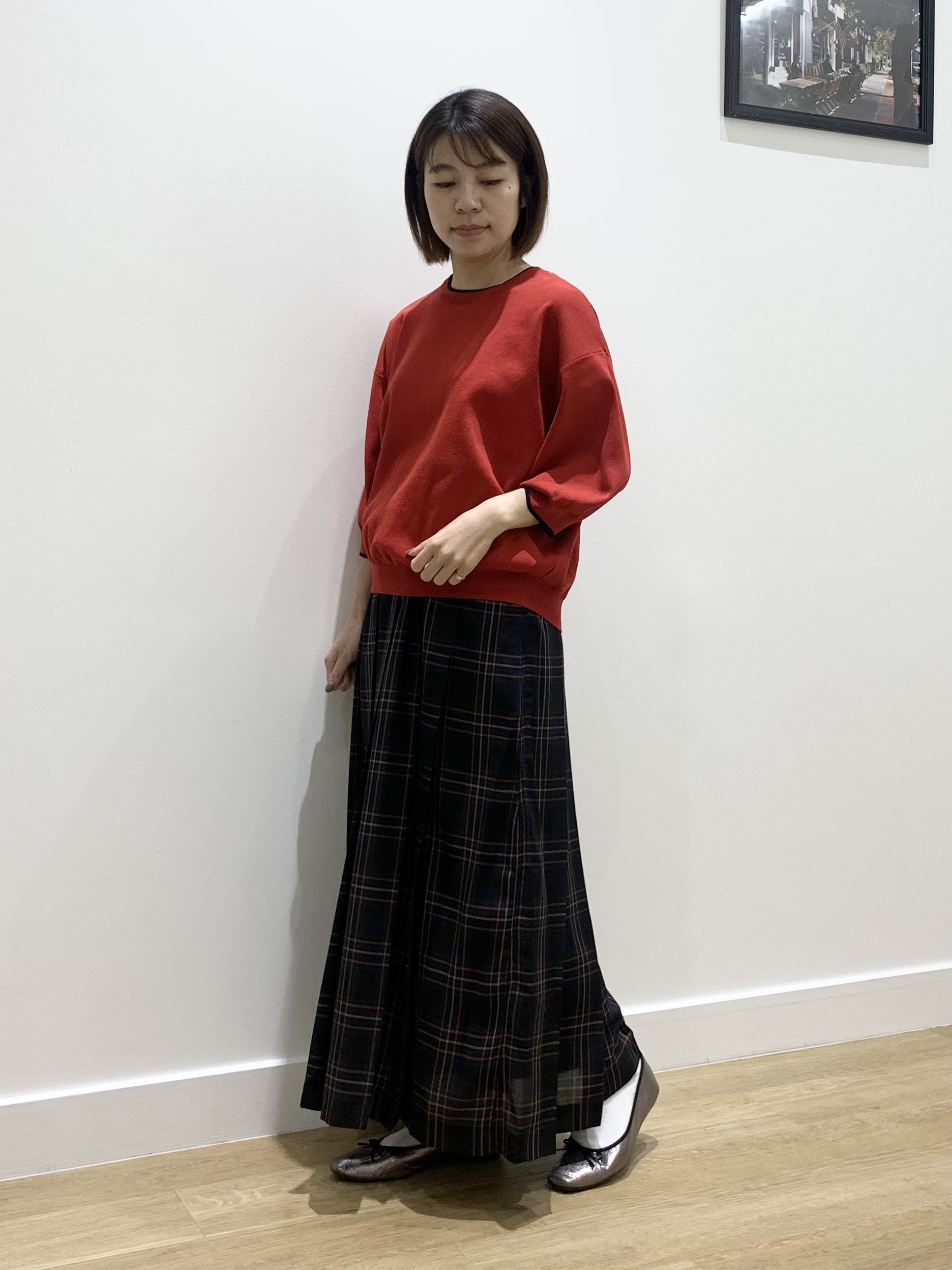 IMARIさんの「Dessin｜【セットアップ可】シアーチェック プリーツスカート」を使ったコーディネート