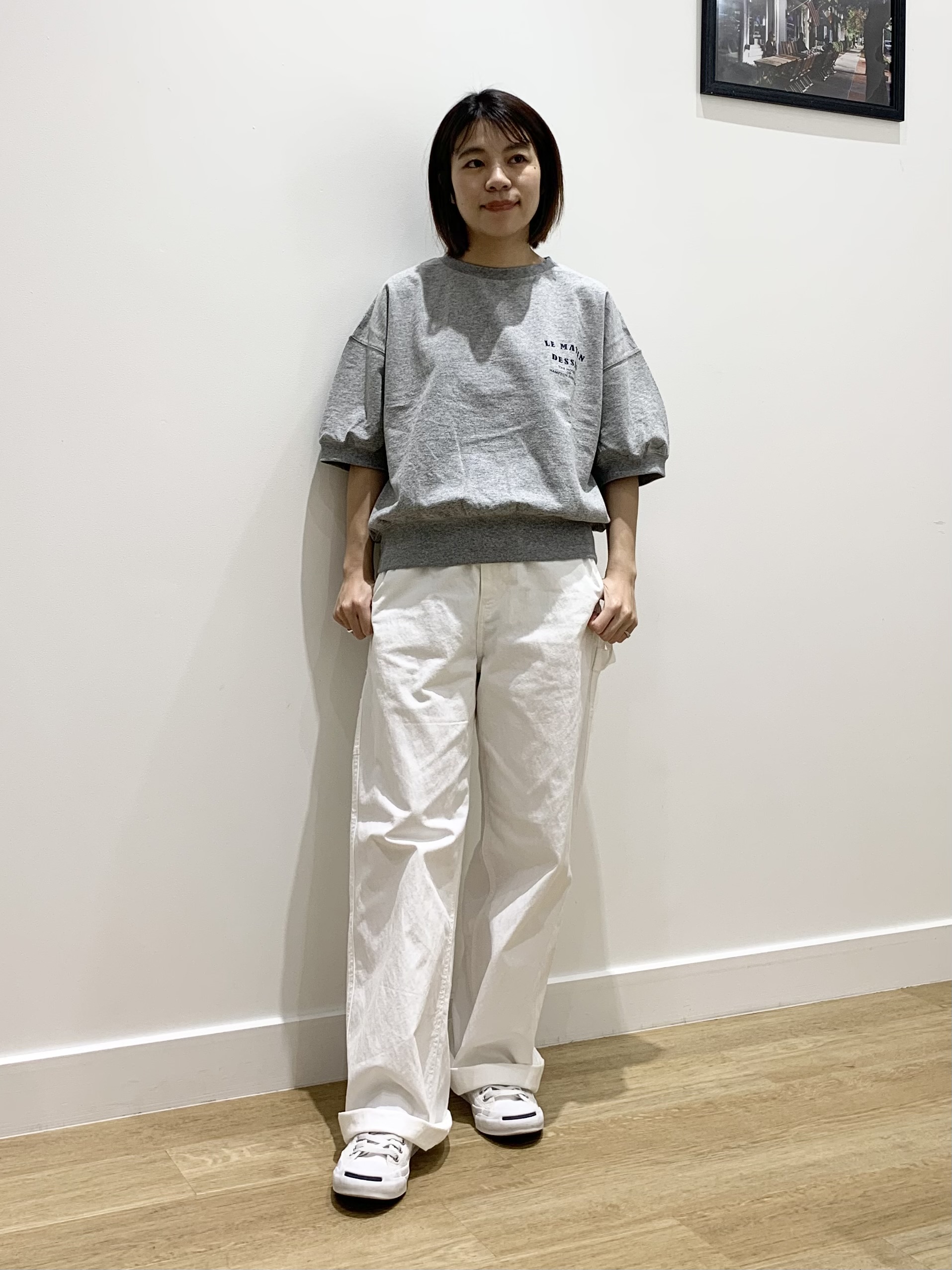IMARIさんの「Dessin｜ハーフスリーブロゴプルオーバー」を使ったコーディネート