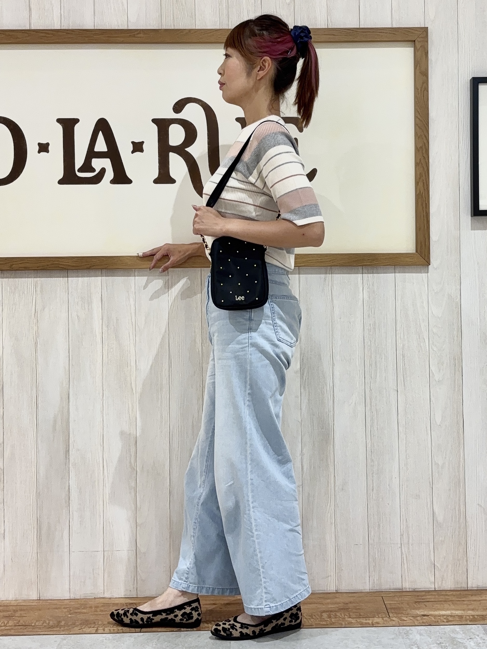 みきぽんさんの「SHOO･LA･RUE｜【S-LL】オンオフ着られる マルチボーダーリブニット」を使ったコーディネート