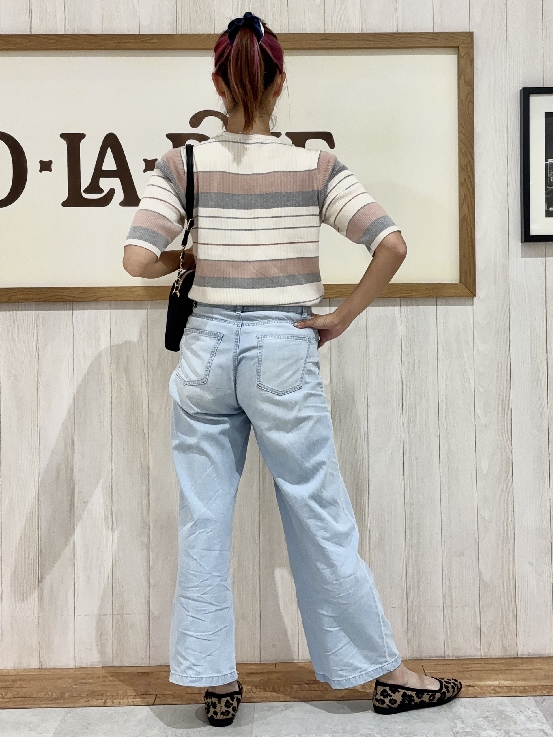みきぽんさんの「SHOO･LA･RUE｜【S-LL】オンオフ着られる マルチボーダーリブニット」を使ったコーディネート