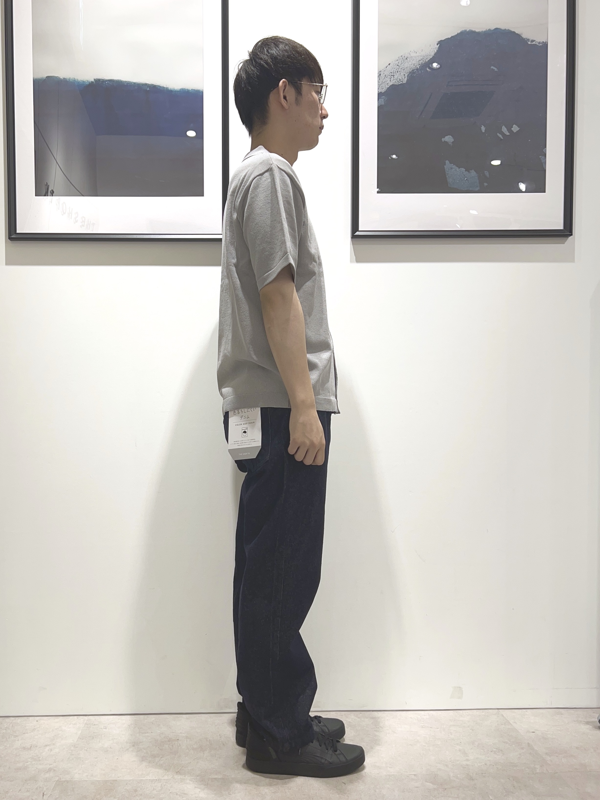 。さんの「THE SHOP TK｜【抗菌防臭／UVカット／洗濯機OK】和紙混 半袖ニットシャツ」を使ったコーディネート