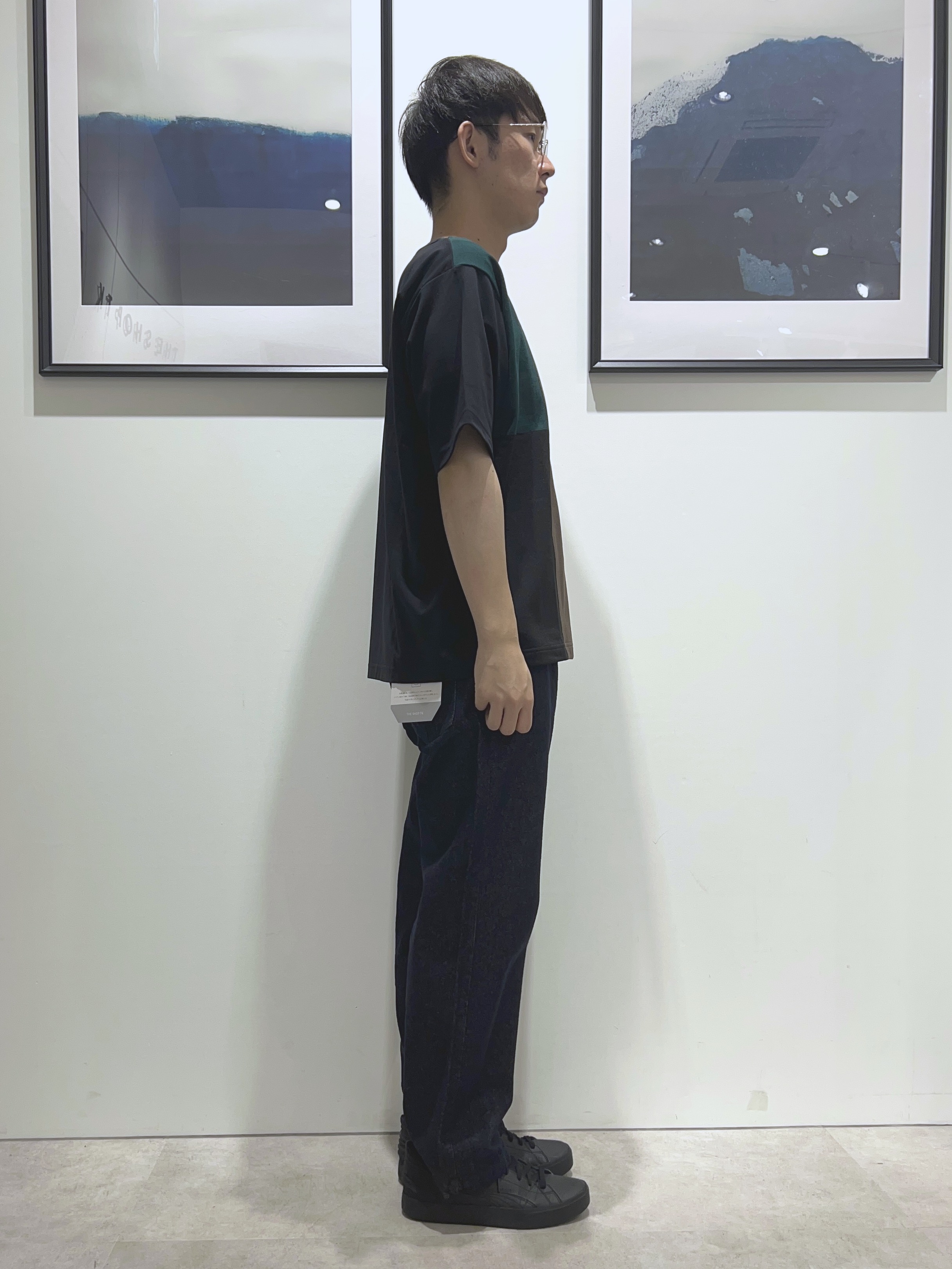 。さんの「THE SHOP TK｜【洗濯機OK】ブロッキング半袖ニット」を使ったコーディネート