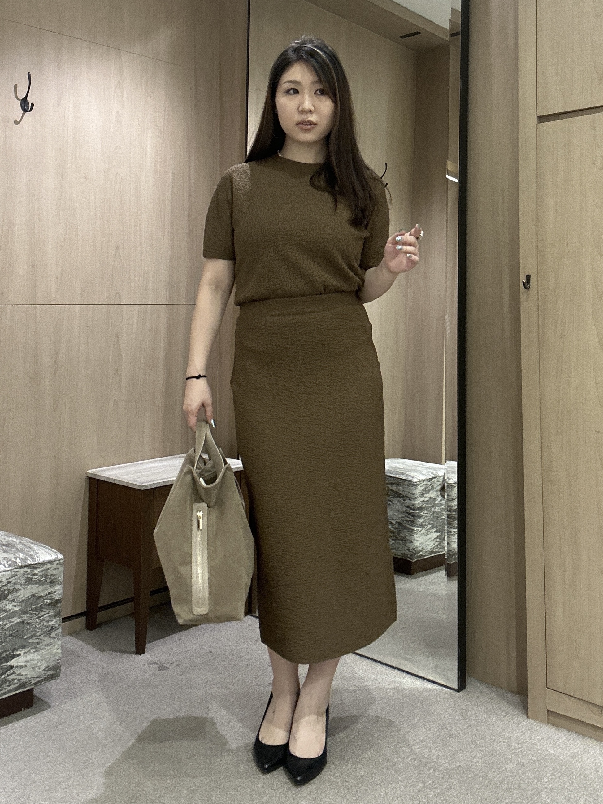 YURIさんの「UNTITLED｜【アレンジ自在】ロングパール調ネックレス」を使ったコーディネート