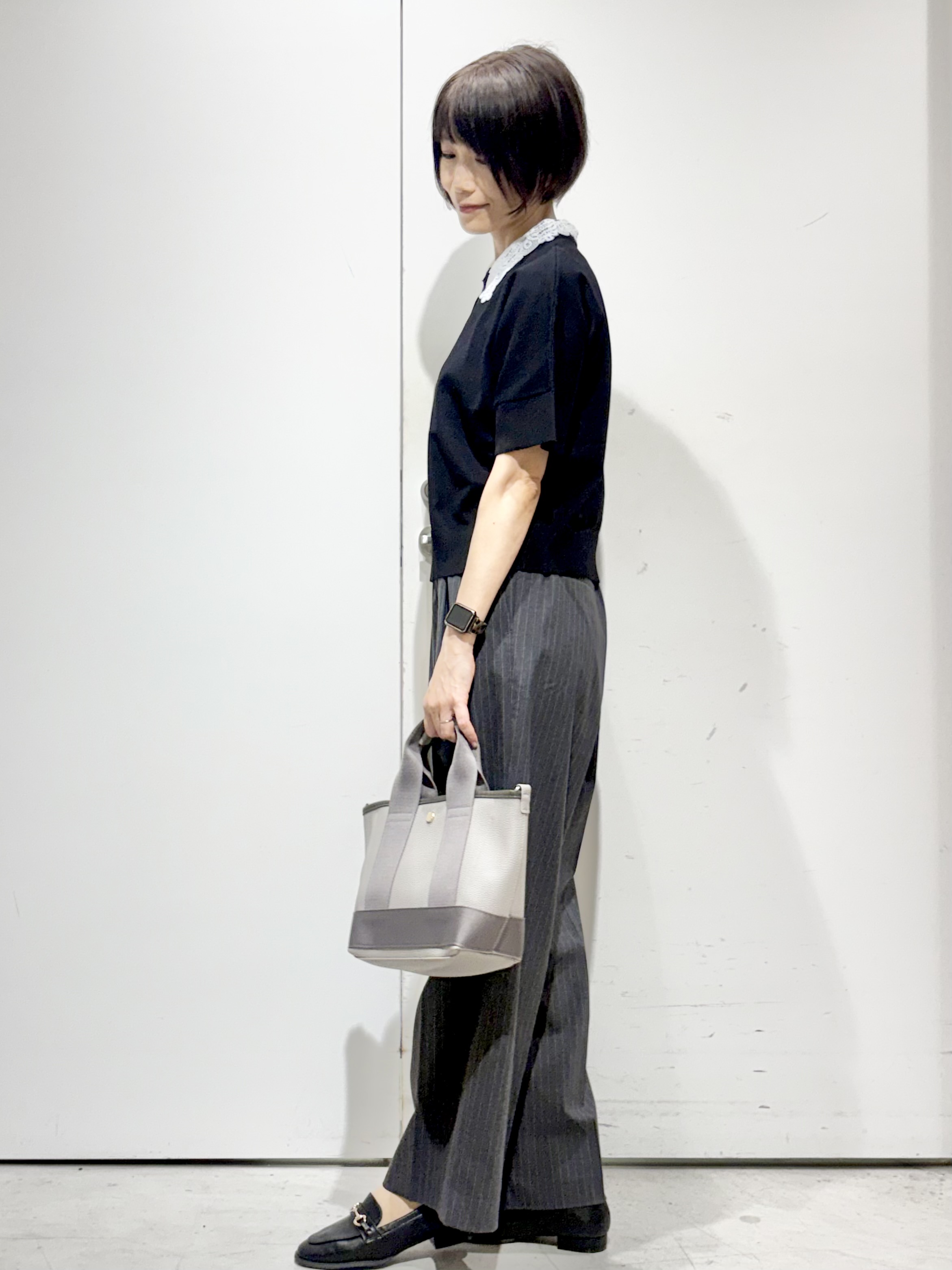 Jさんの「OPAQUE.CLIP｜2WAY衿ドッキングニット《洗濯機OK》」を使ったコーディネート
