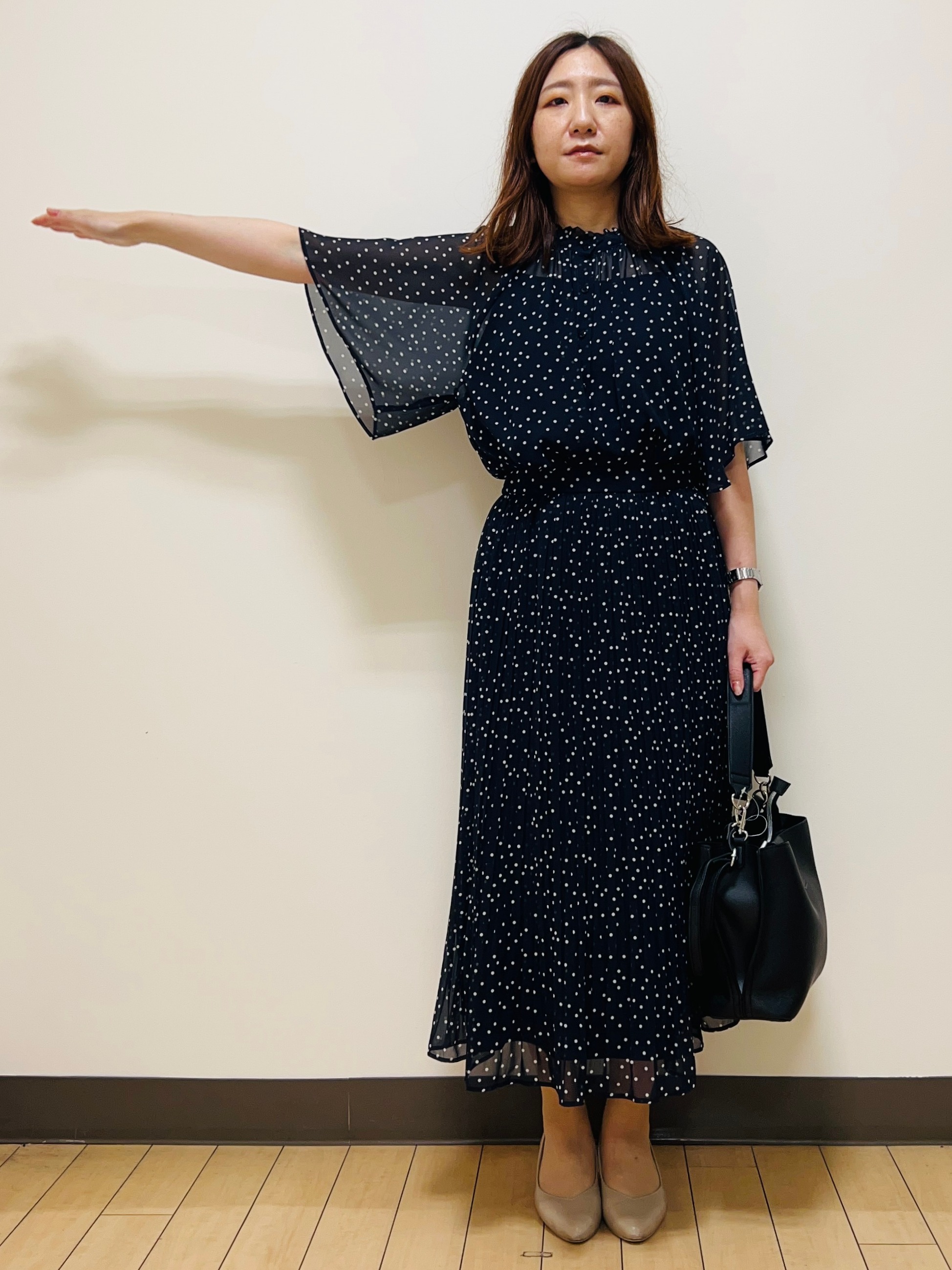 miiiさんの「Reflect｜【セットアップ／手洗い可】ドット柄シアーブラウス」を使ったコーディネート