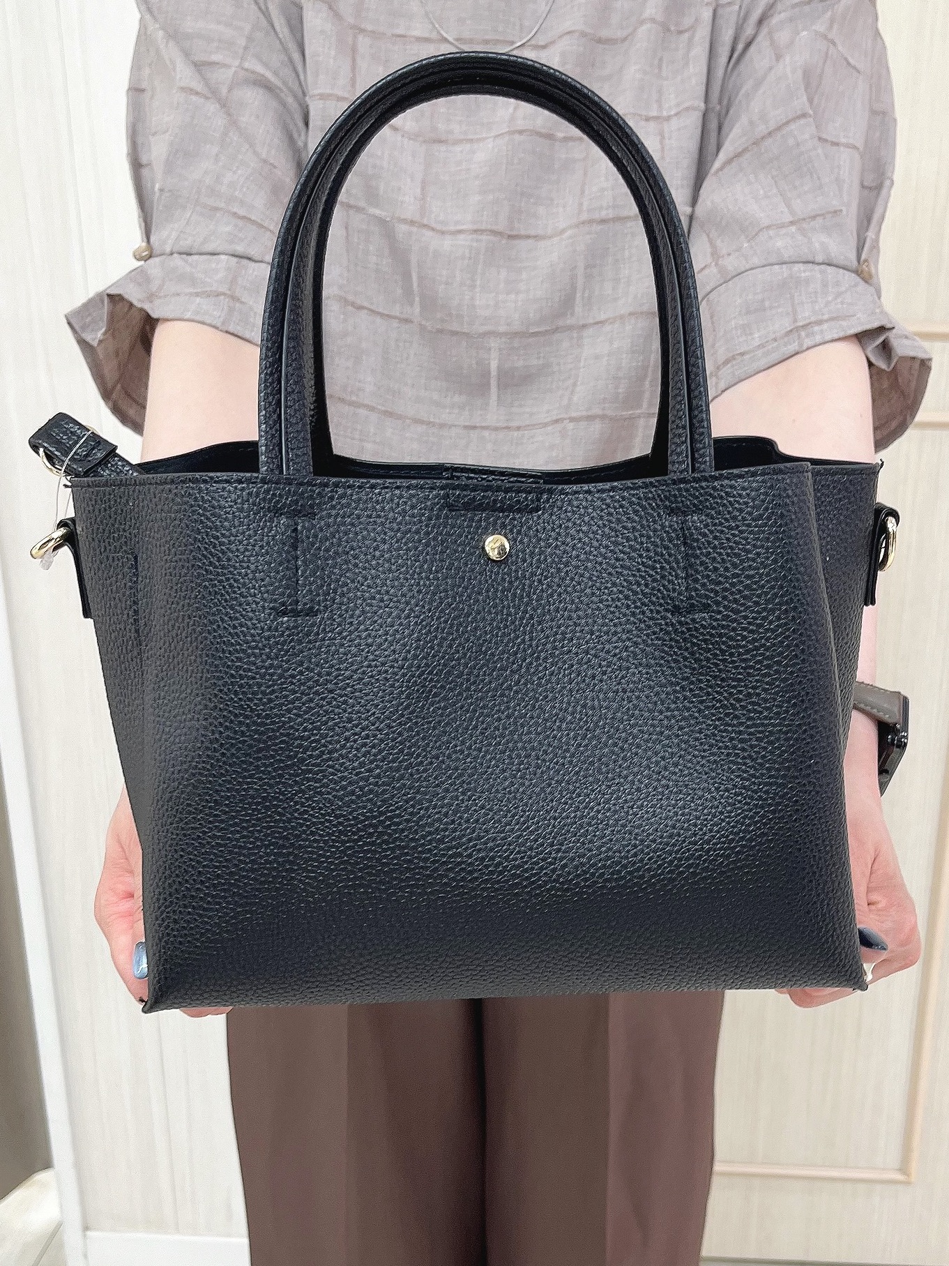 kaneさんの「SHOO･LA･RUE｜【セットアップ可/S-LL】モールチェックで上品に タックスリーブ ブラウス」を使ったコーディネート