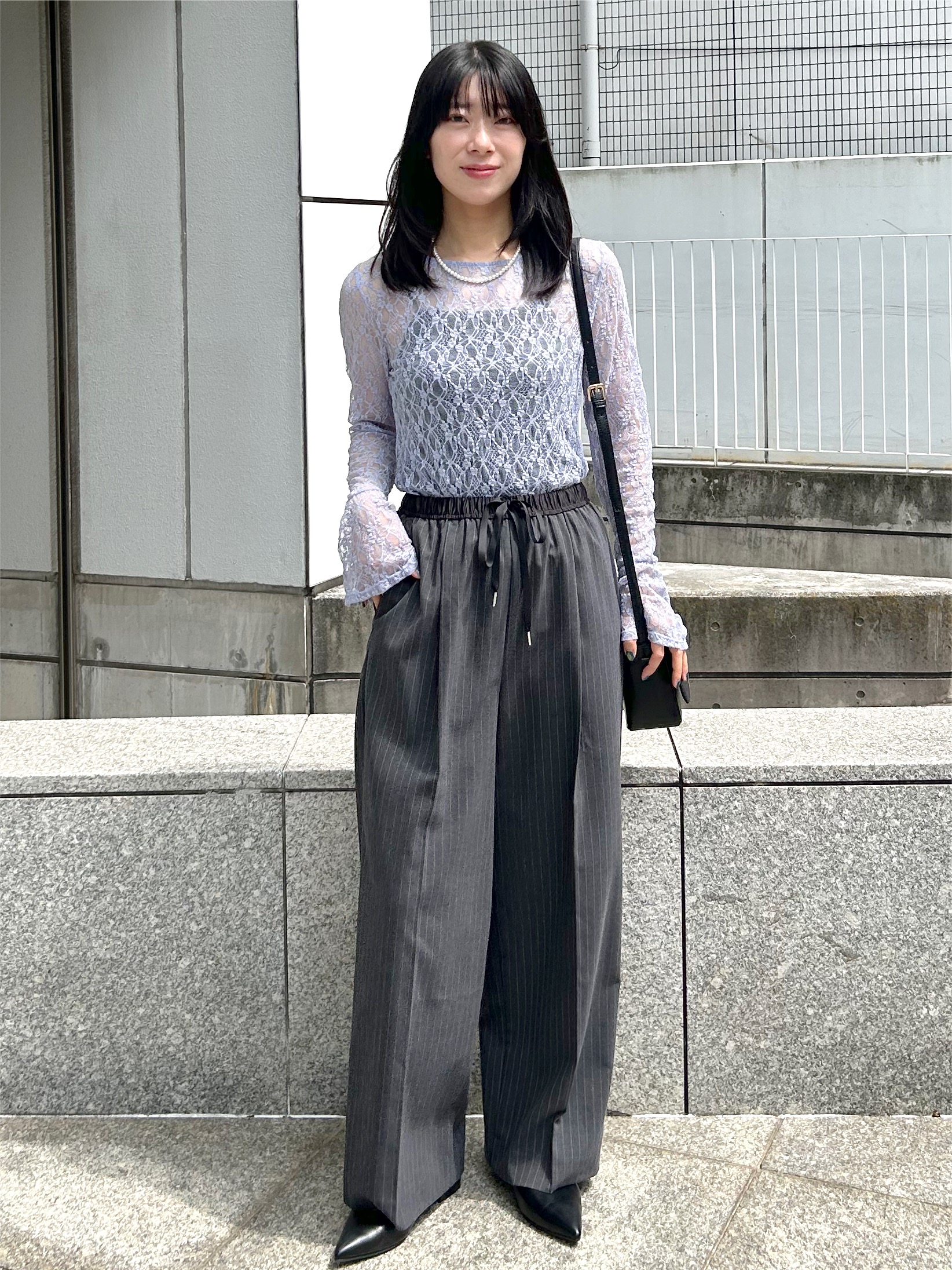 RINAさんの「index｜前後2wayレースフレアスリーブトップス【洗濯機OK】」を使ったコーディネート
