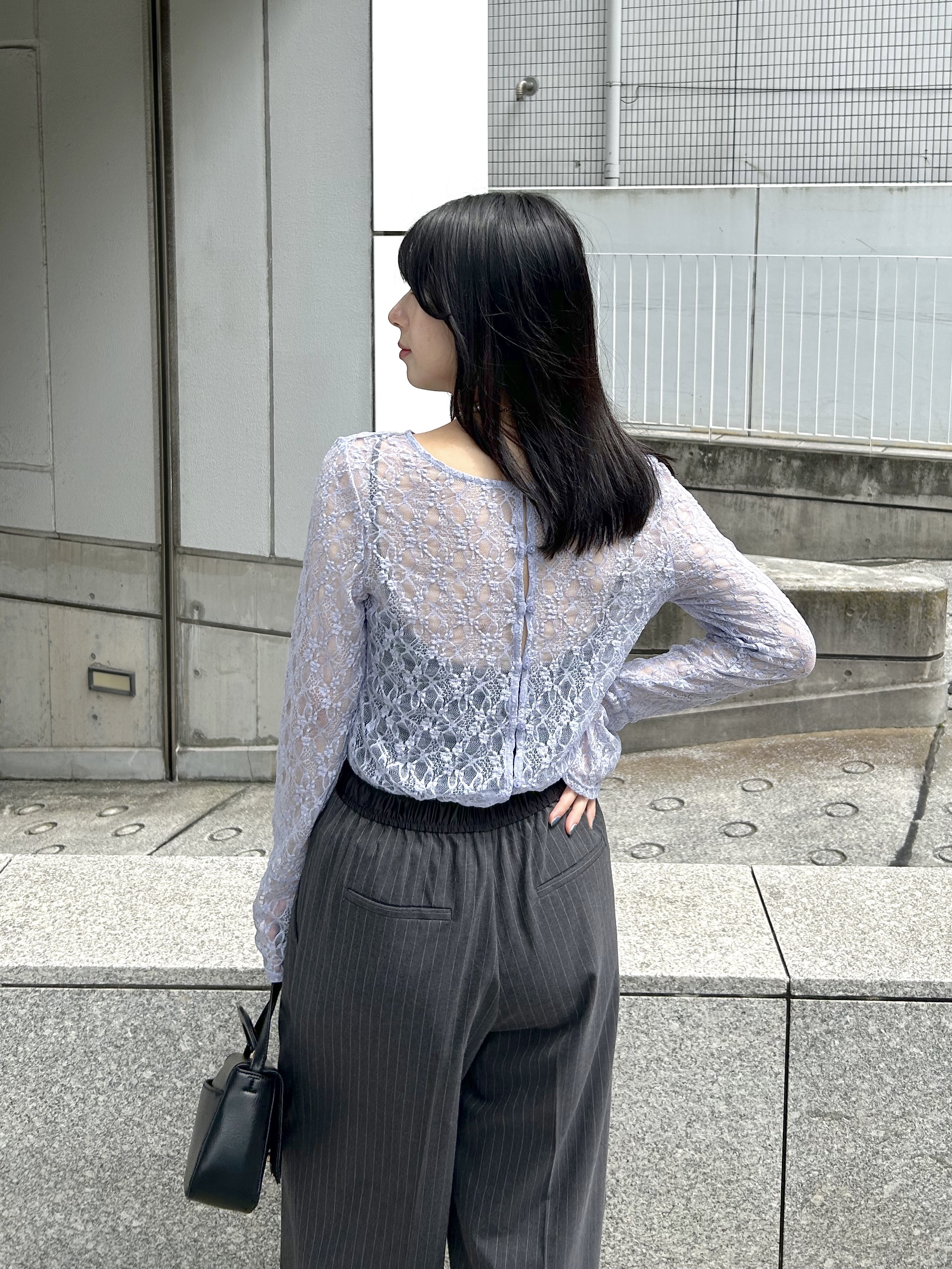 RINAさんの「index｜前後2wayレースフレアスリーブトップス【洗濯機OK】」を使ったコーディネート