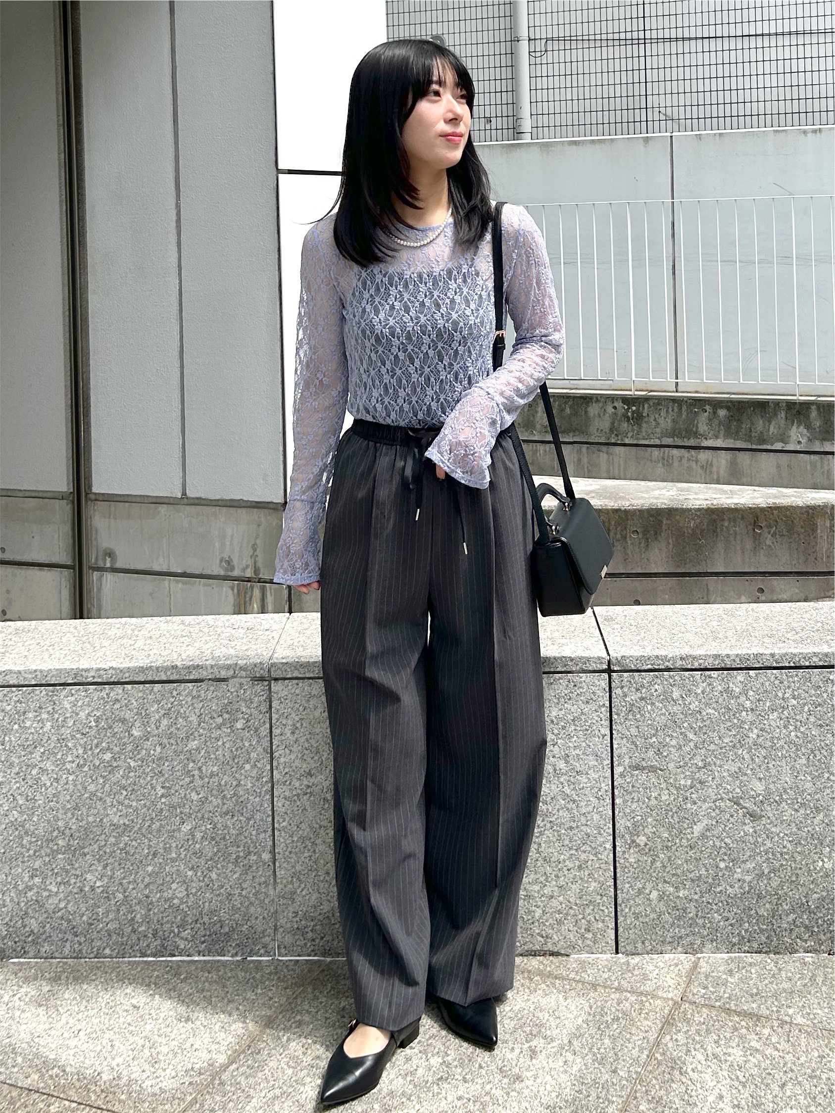 RINAさんの「index｜前後2wayレースフレアスリーブトップス【洗濯機OK】」を使ったコーディネート