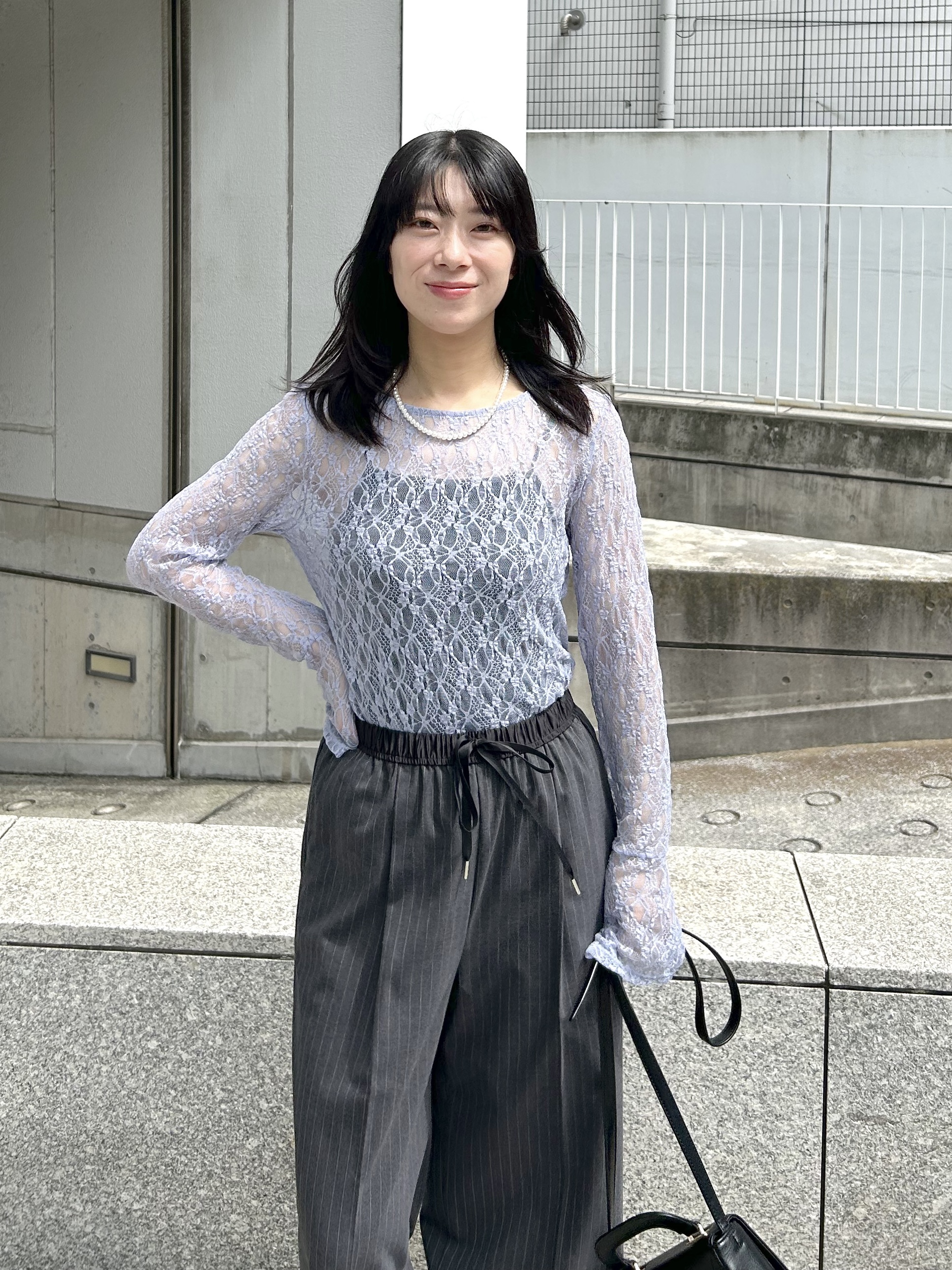 RINAさんの「index｜前後2wayレースフレアスリーブトップス【洗濯機OK】」を使ったコーディネート