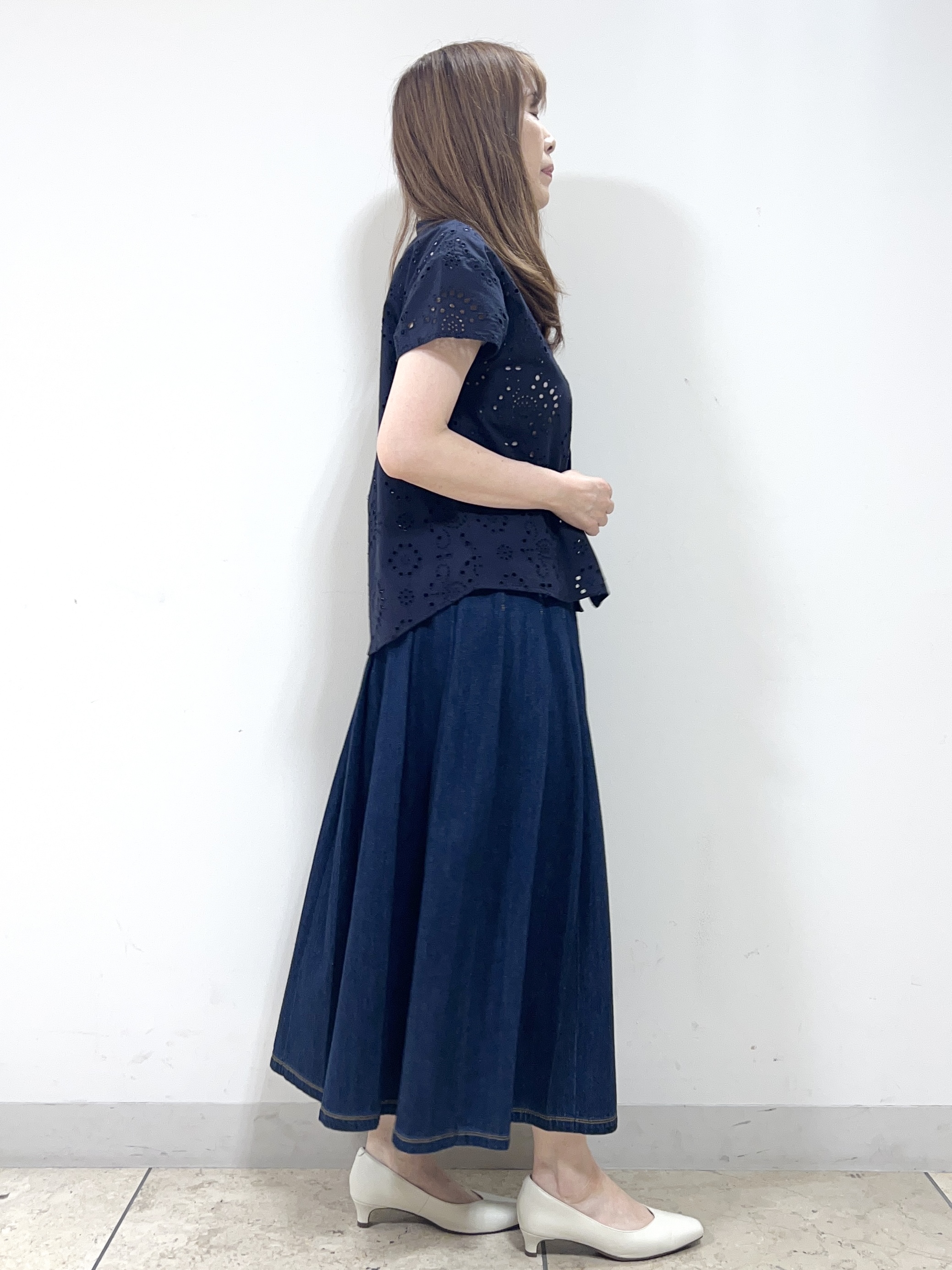 yuさんの「Reflect｜【通勤◎】カットワーク刺繍レース シャツブラウス」を使ったコーディネート