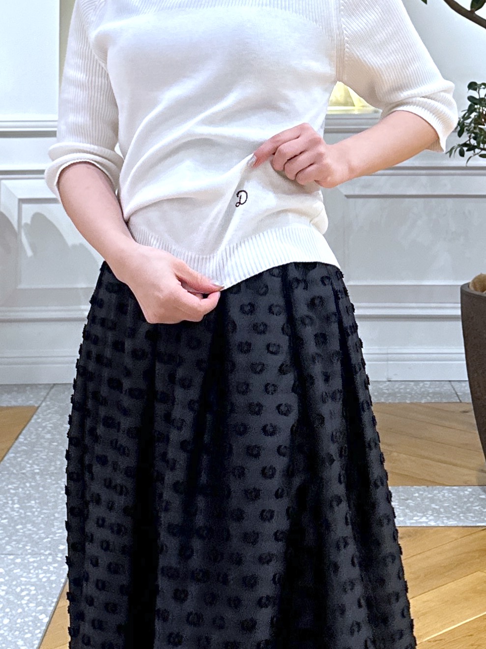 なべこさんの「DRESSTERIOR｜【接触冷感】クールタッチカットハーフスリーブプルオーバー」を使ったコーディネート
