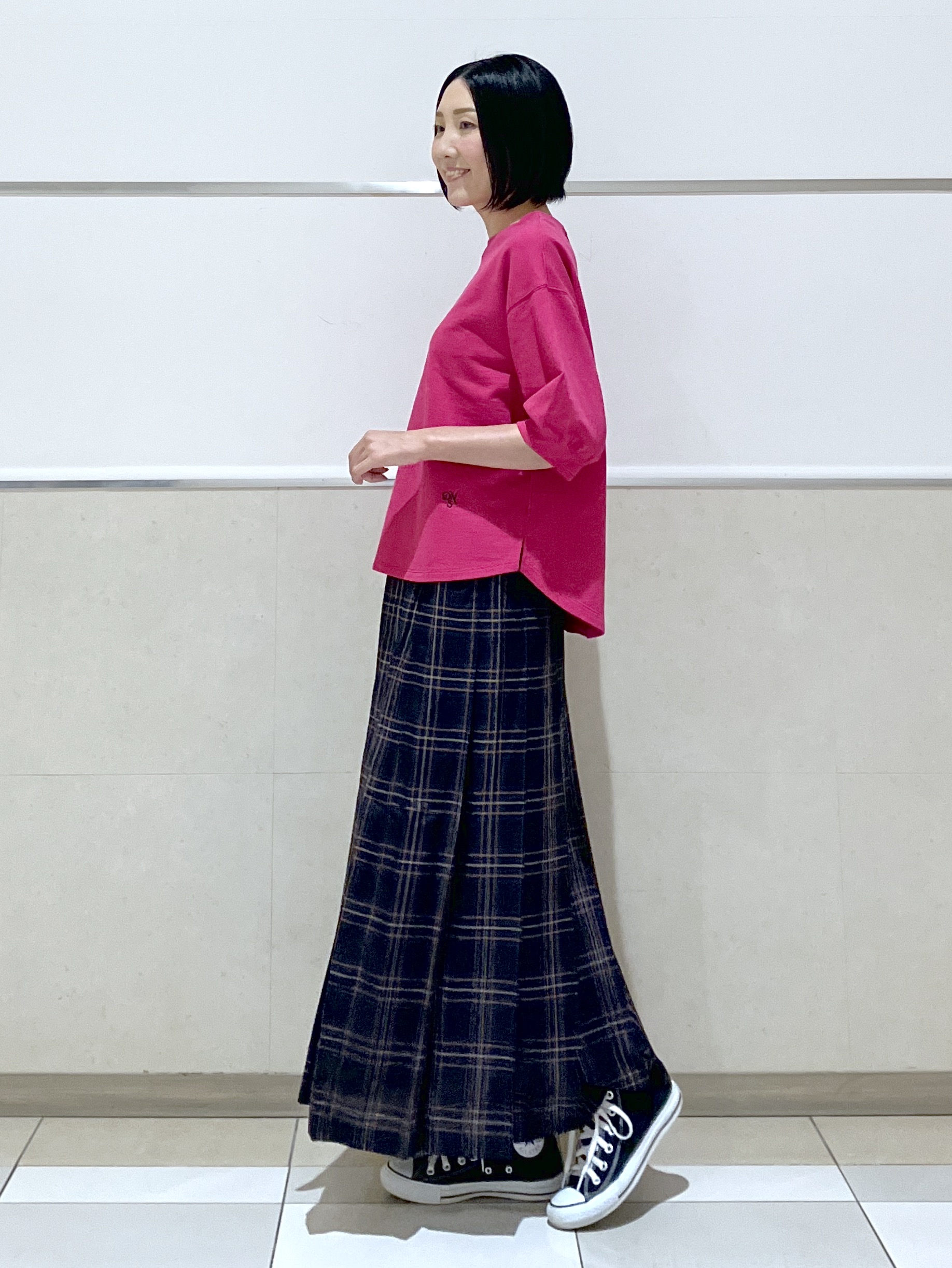 eriko さんの「Dessin｜バックヘンリーカットソー5分袖」を使ったコーディネート