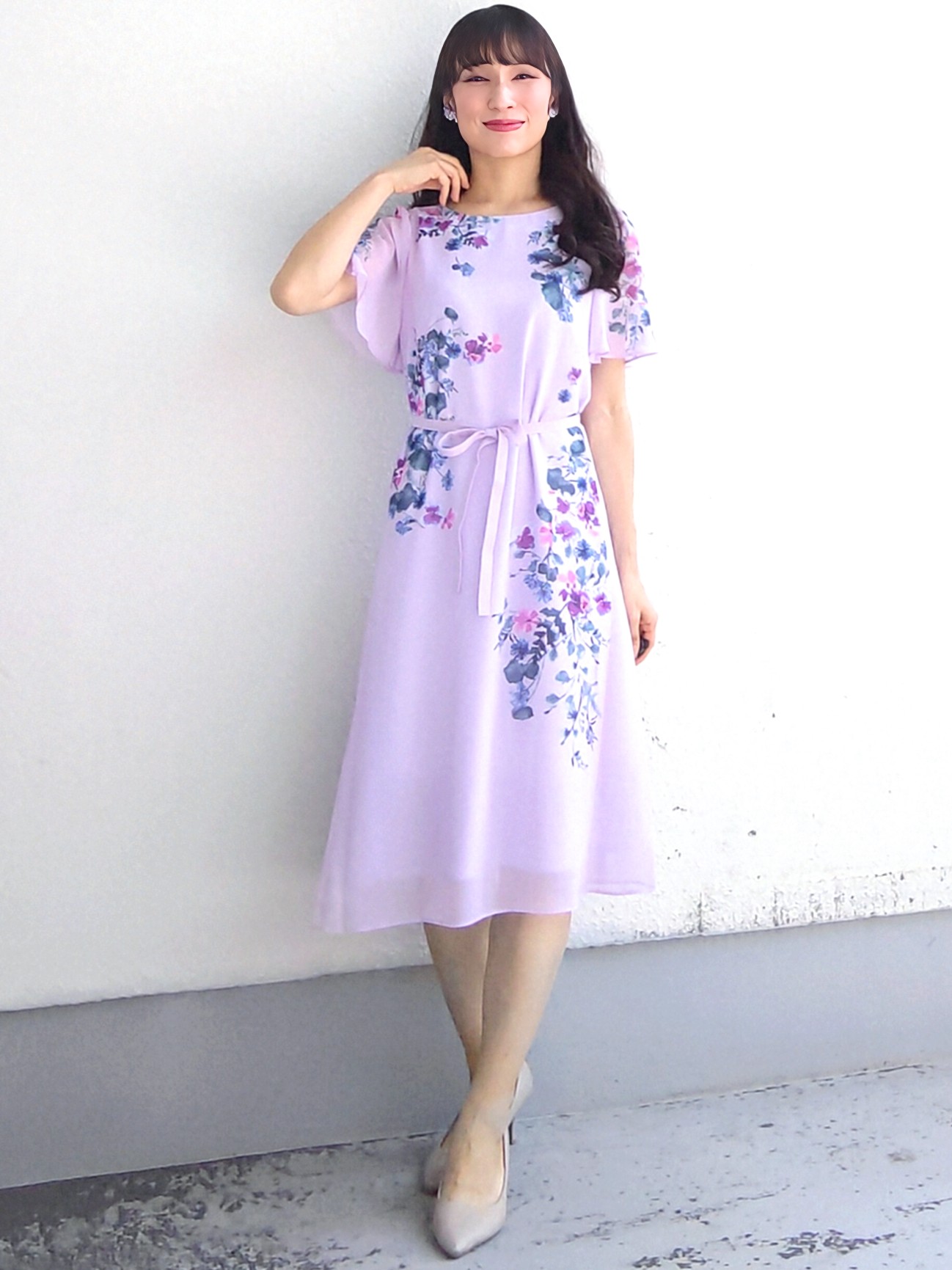 keinaさんの「SunaUna｜【手洗い可／日本製／共布ベルト付き】多色花柄プリントワンピース」を使ったコーディネート