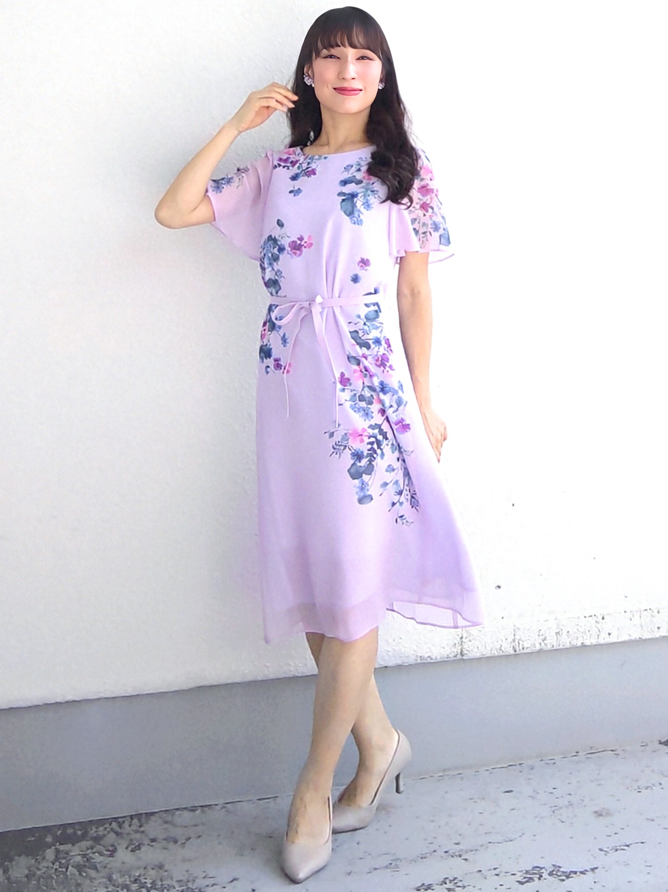 keinaさんの「SunaUna｜【手洗い可／日本製／共布ベルト付き】多色花柄プリントワンピース」を使ったコーディネート