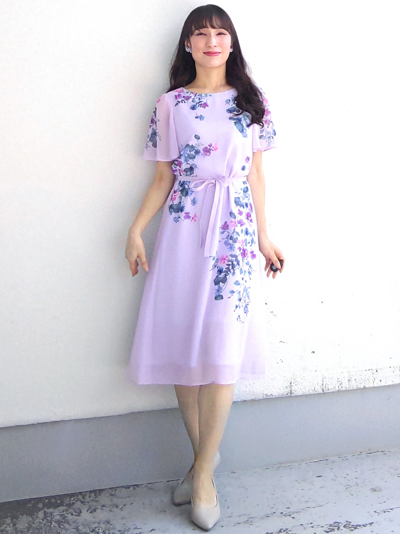 keinaさんの「SunaUna｜【手洗い可／日本製／共布ベルト付き】多色花柄プリントワンピース」を使ったコーディネート