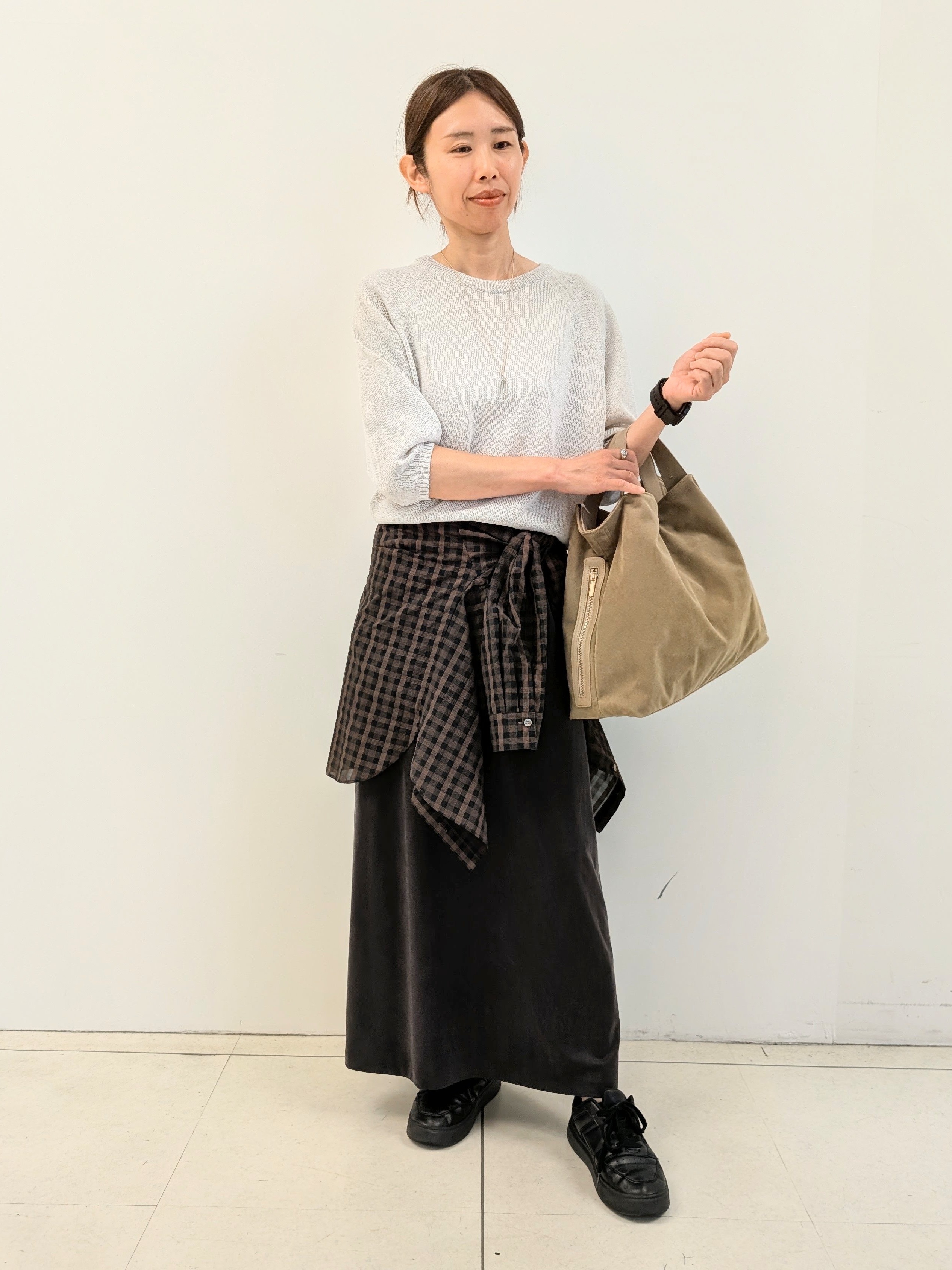 erikkoさんの「UNTITLED｜【洗える/ゆったり】クルーネックドライニット」を使ったコーディネート